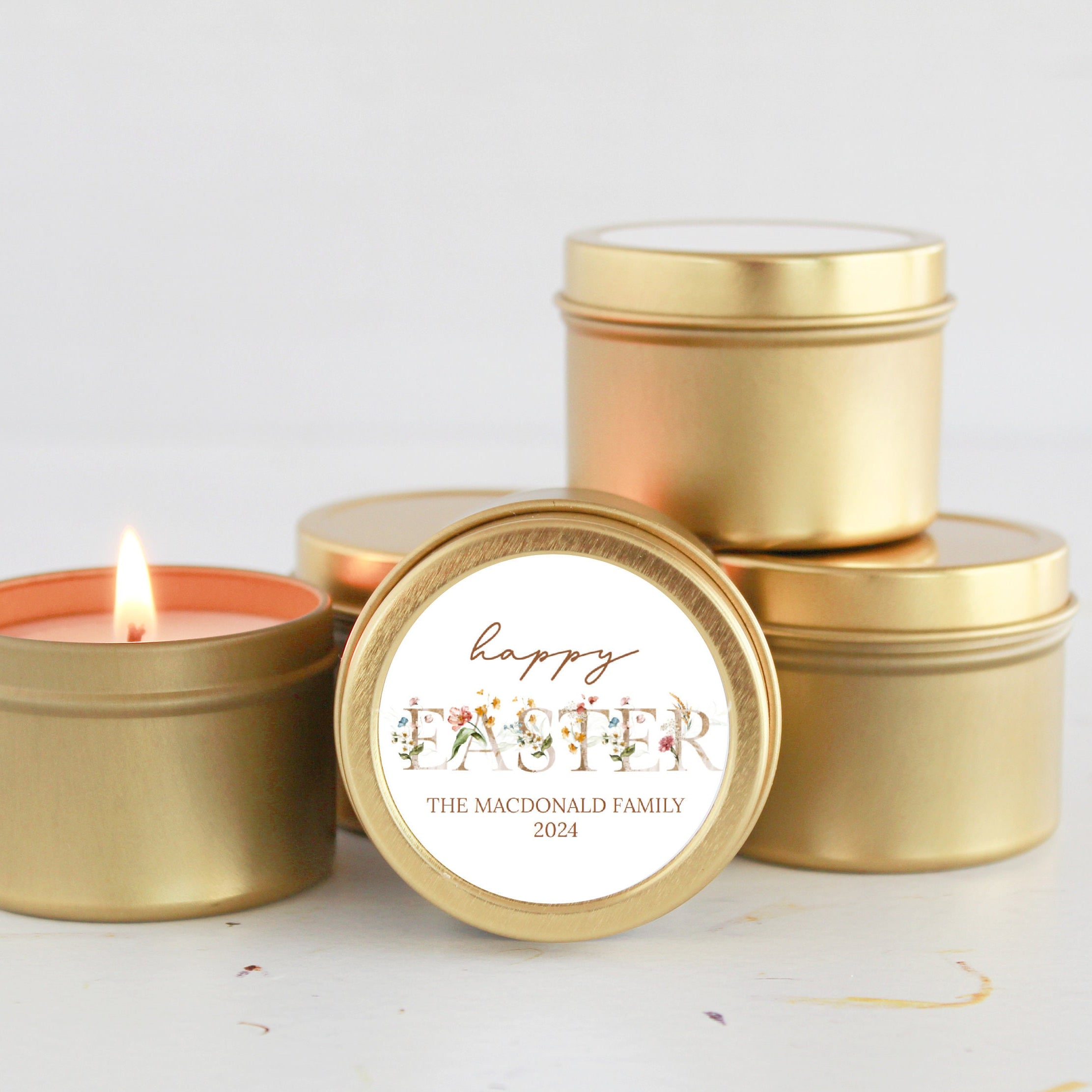 Happy Easter Candle Tins- Set of 10