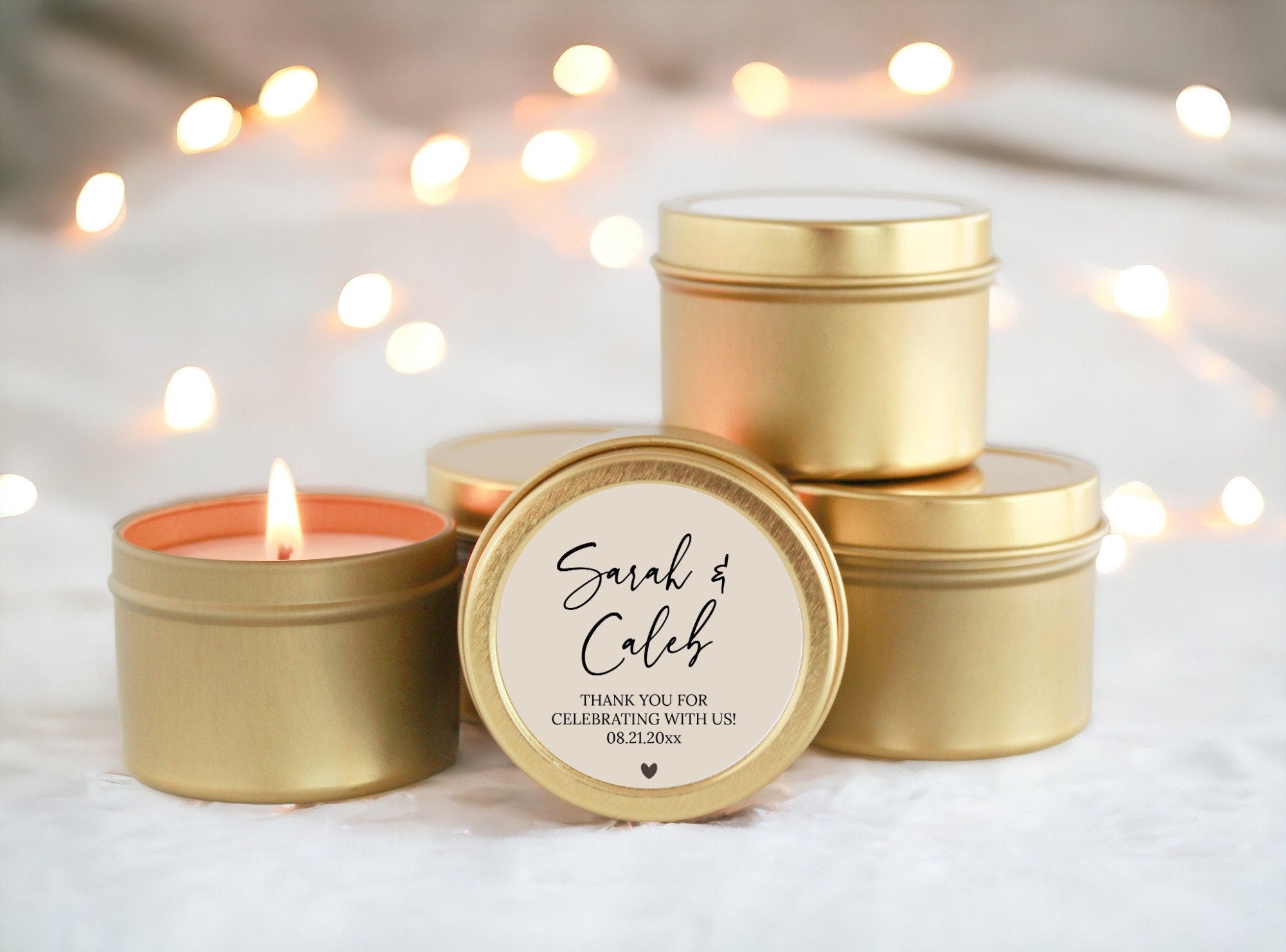 Personalized Name Wedding Tins - Set Of 10
