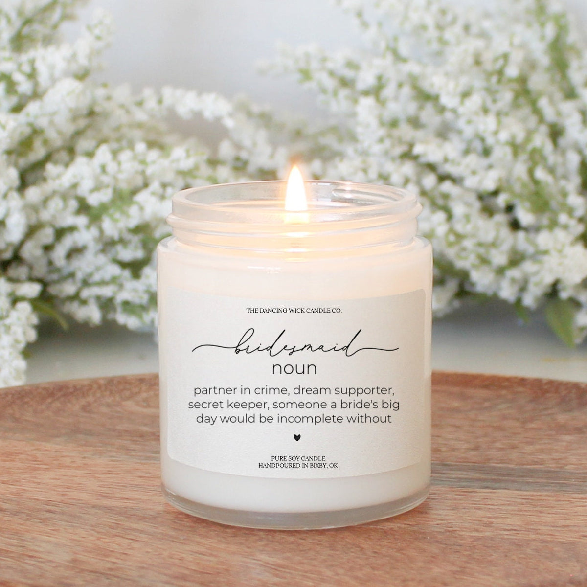 Script Bridesmaid Noun Candle