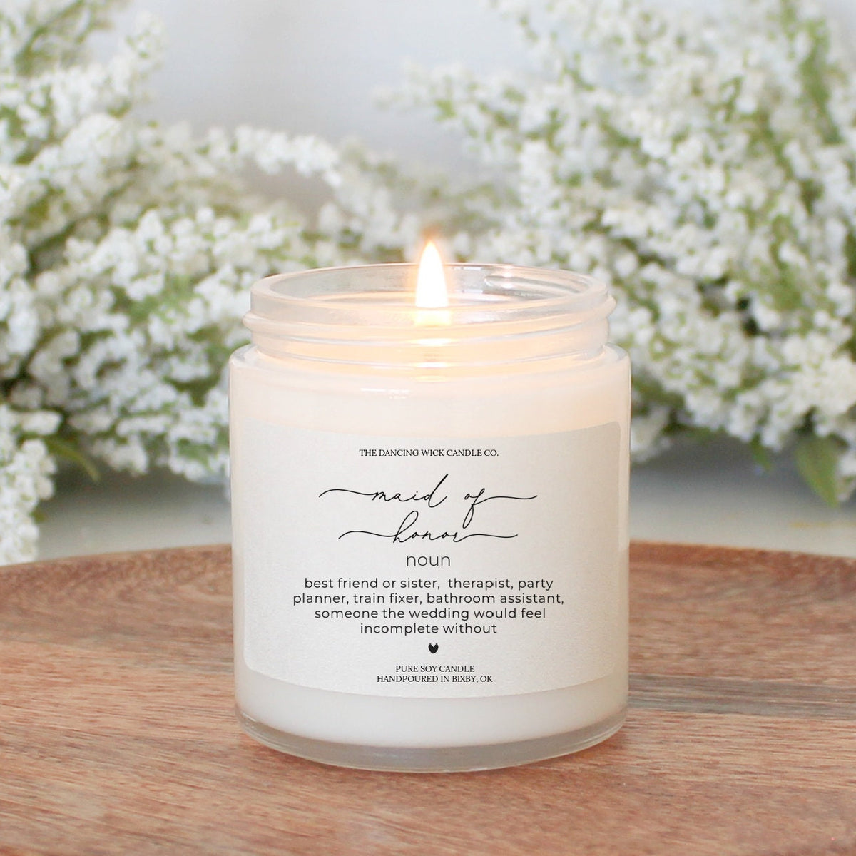 Script Maid of Honor Noun Candle