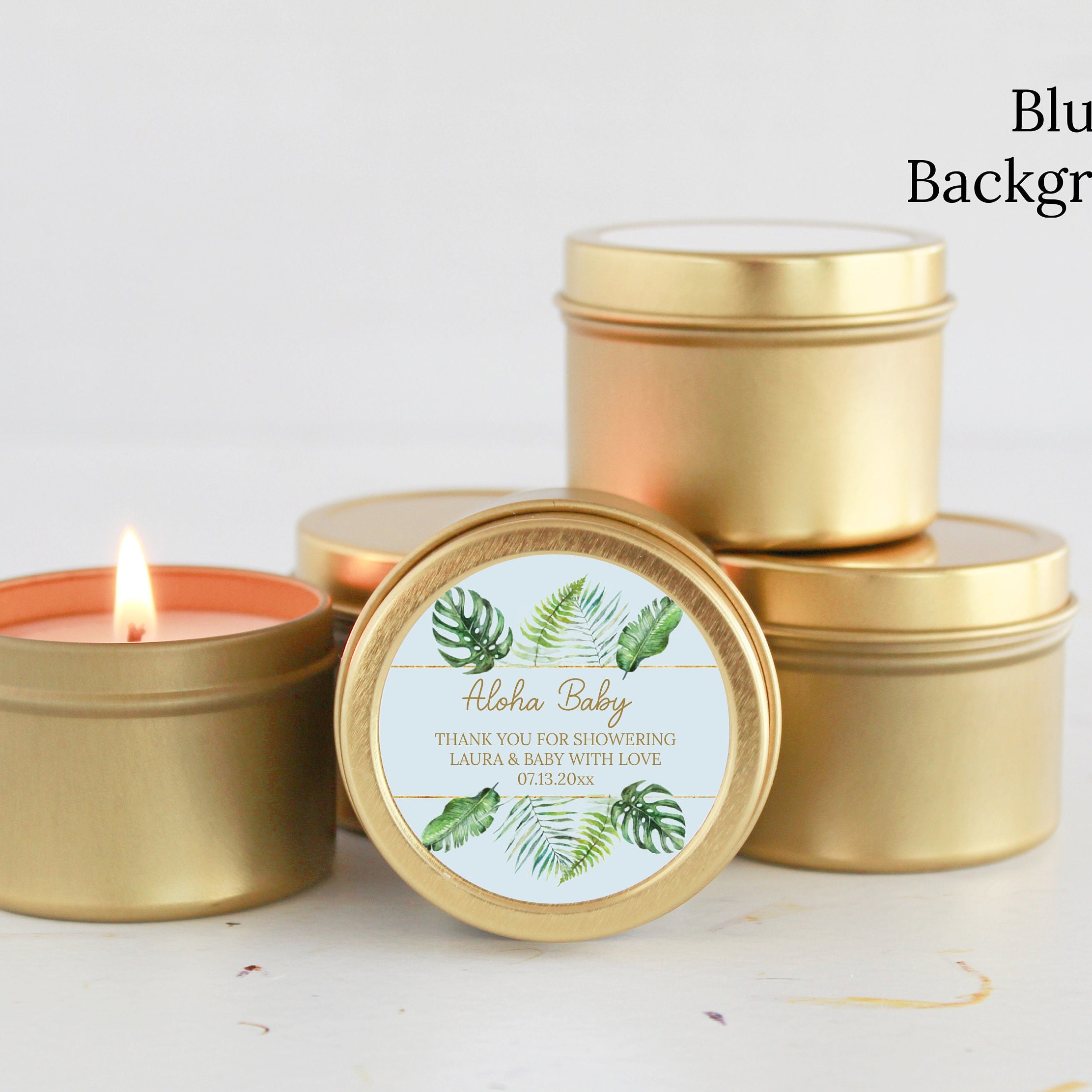 Tropical Baby Shower Tins - Set of 10