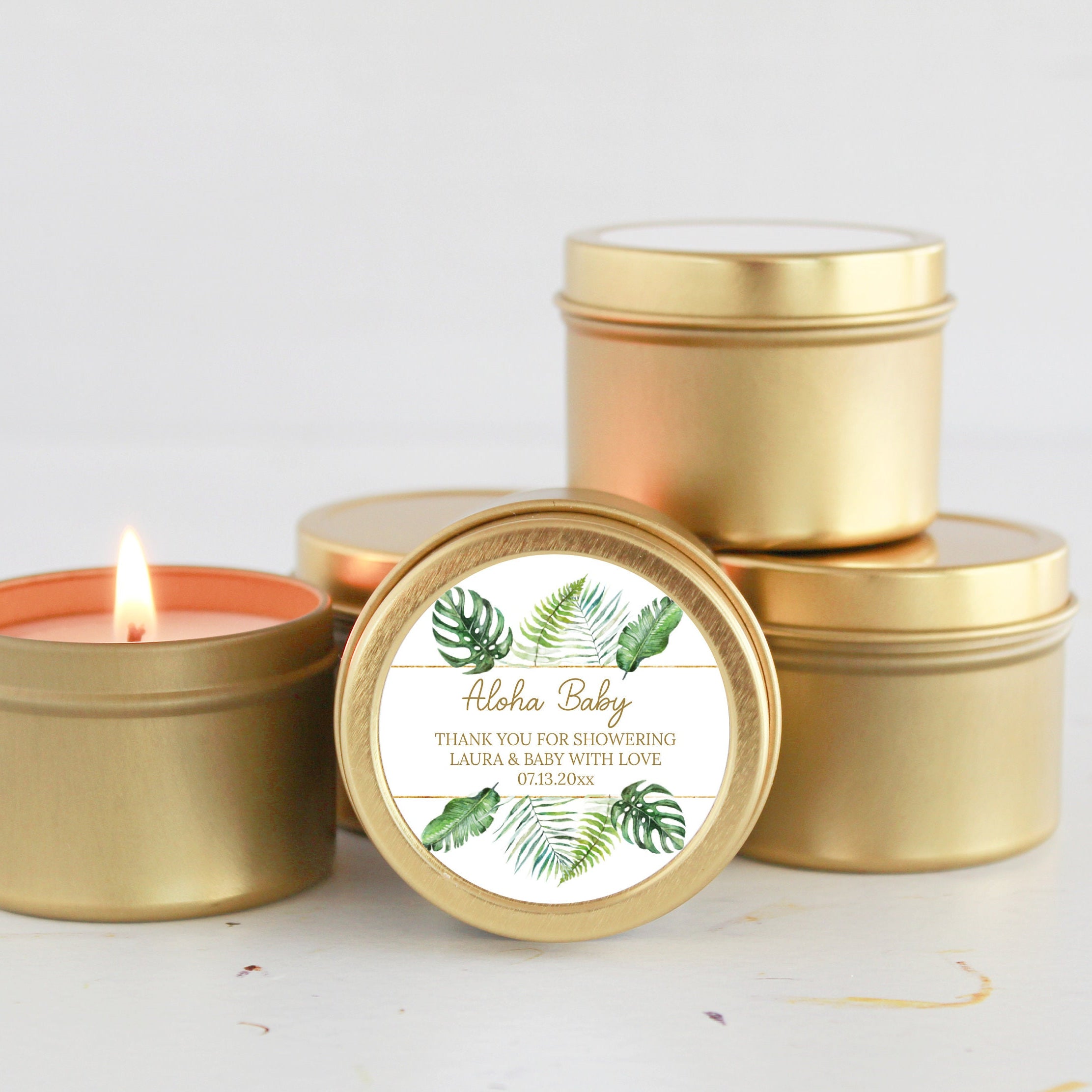 Tropical Baby Shower Tins - Set of 10