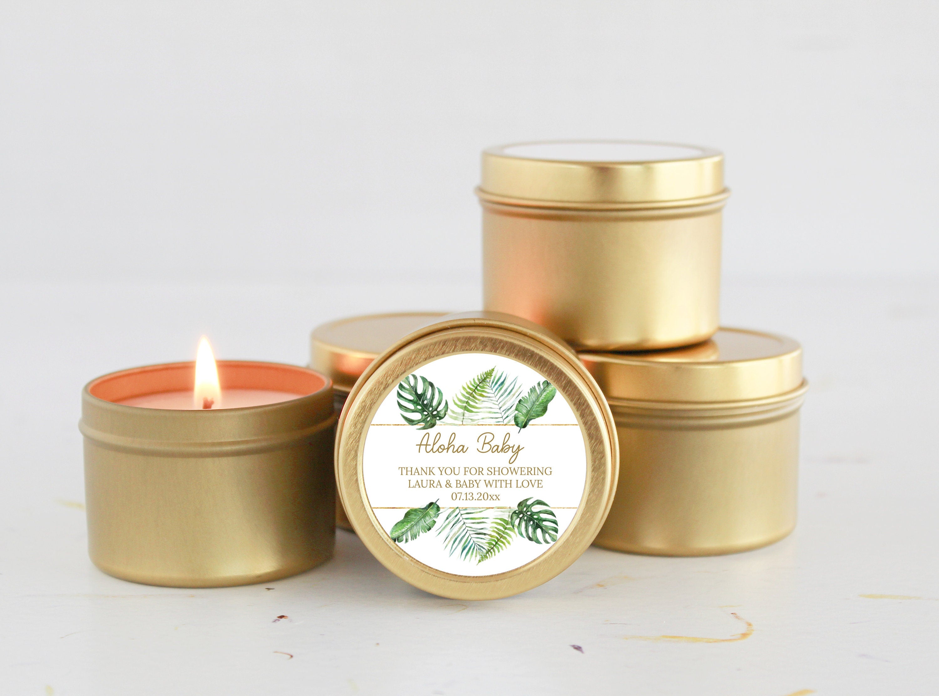 Tropical Baby Shower Tins - Set of 10
