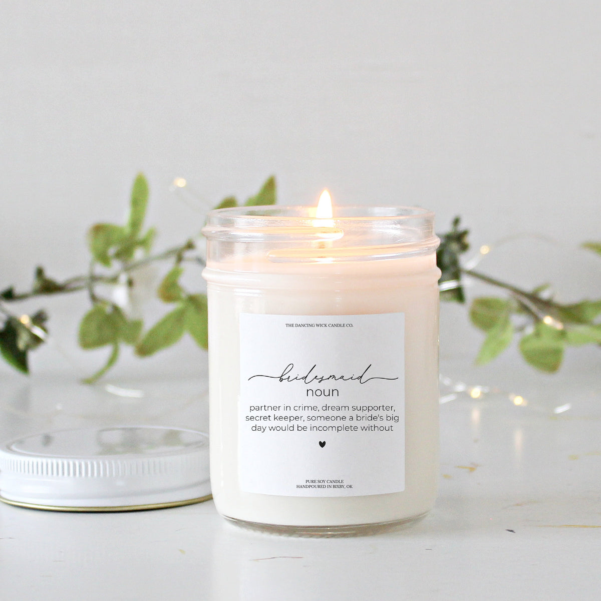 Script Bridesmaid Noun Candle