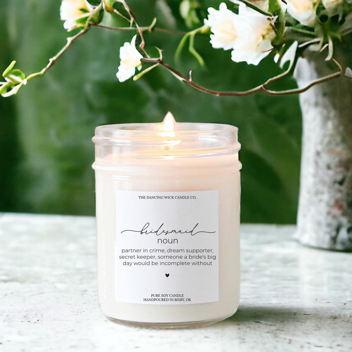 Script Bridesmaid Noun Candle