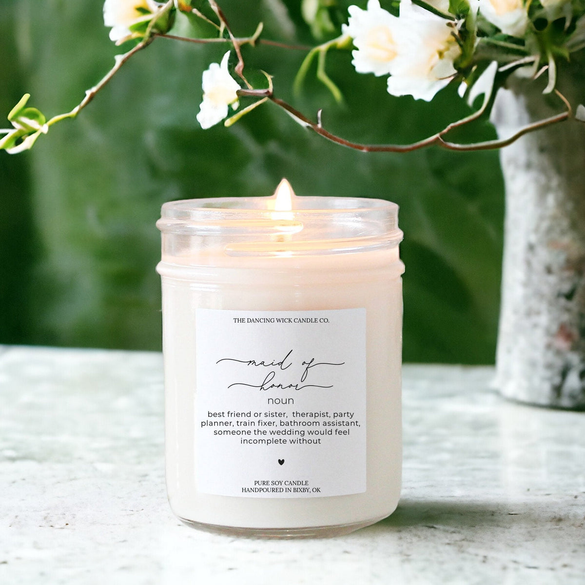 Script Maid of Honor Noun Candle