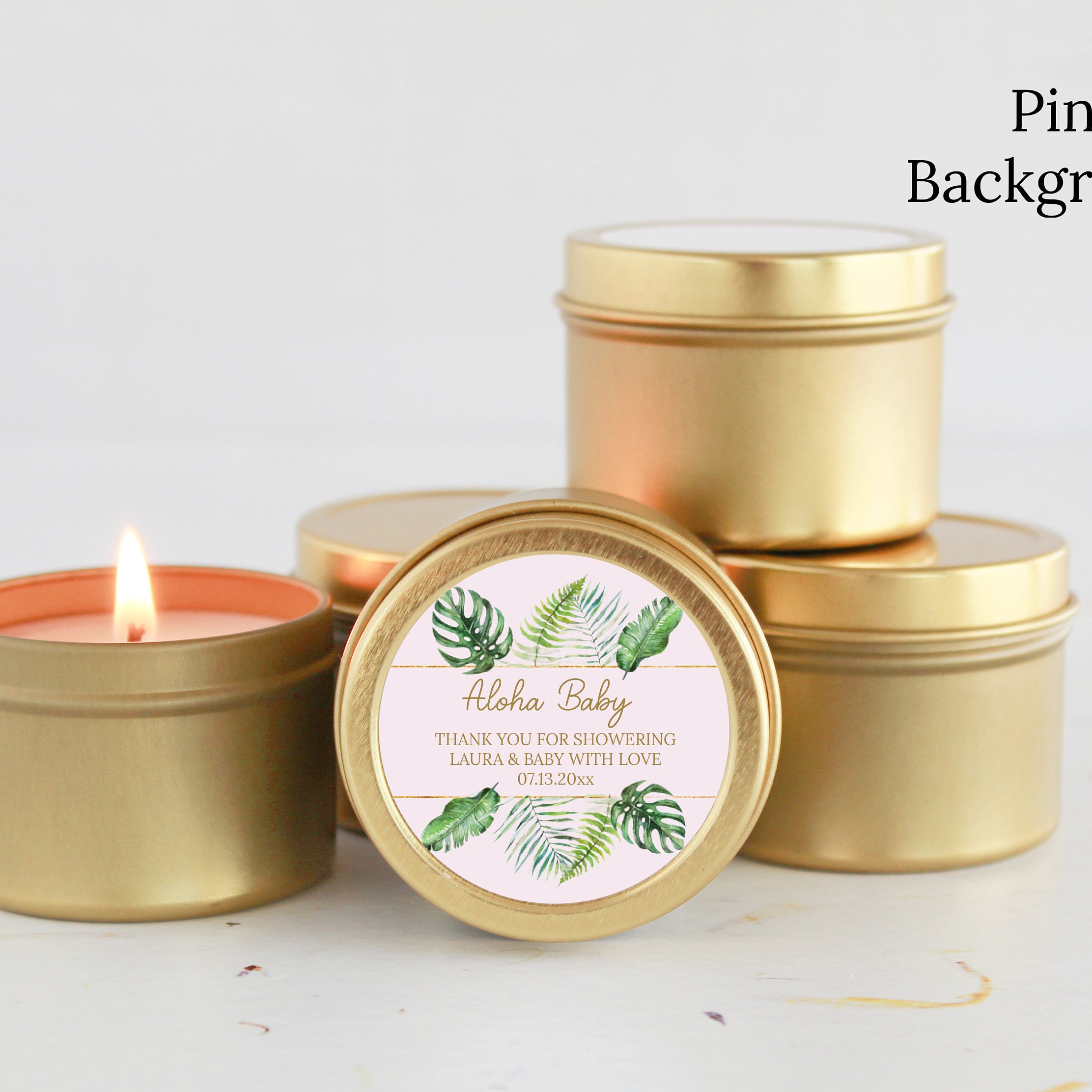 Tropical Baby Shower Tins - Set of 10