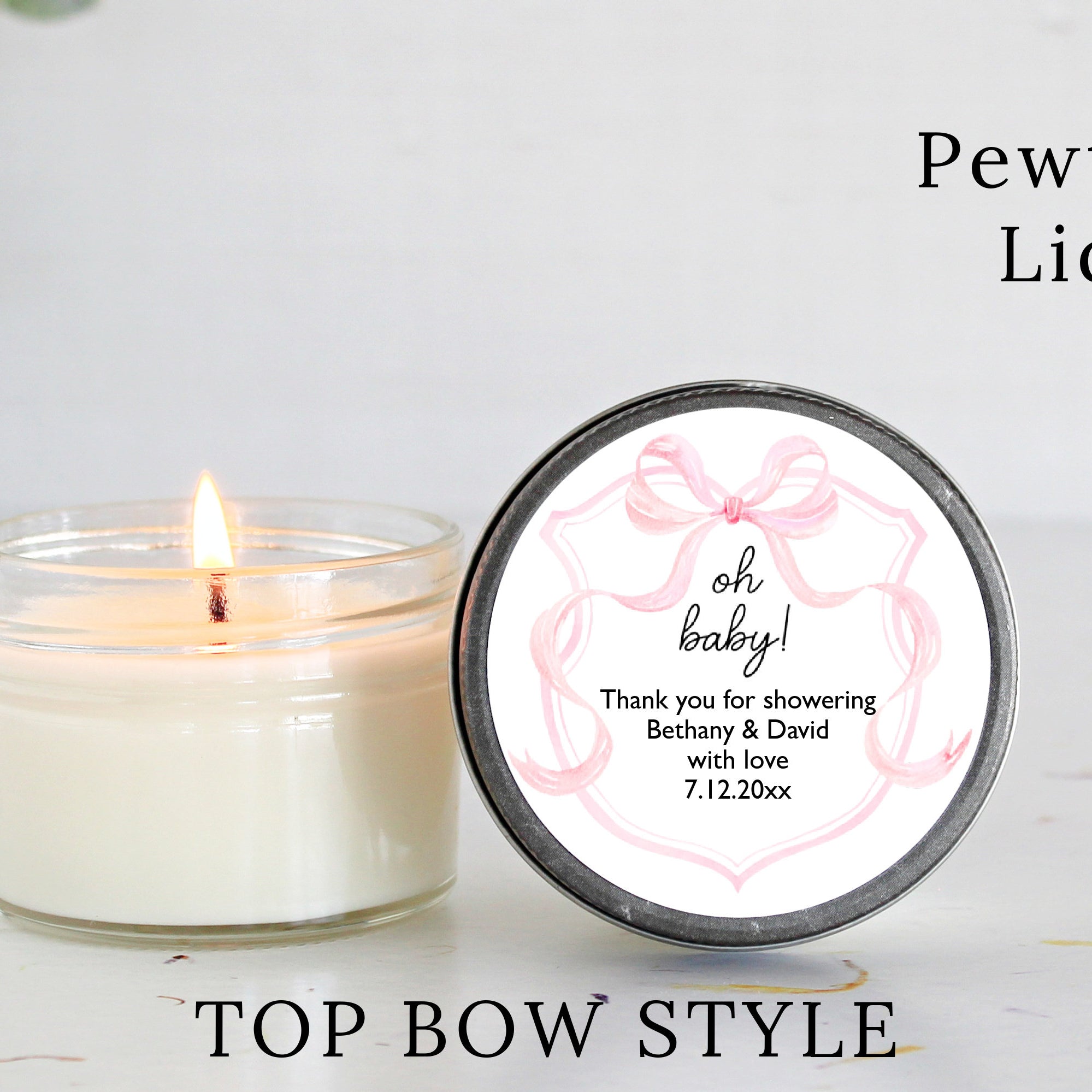 Pink Bow Baby Shower Favors