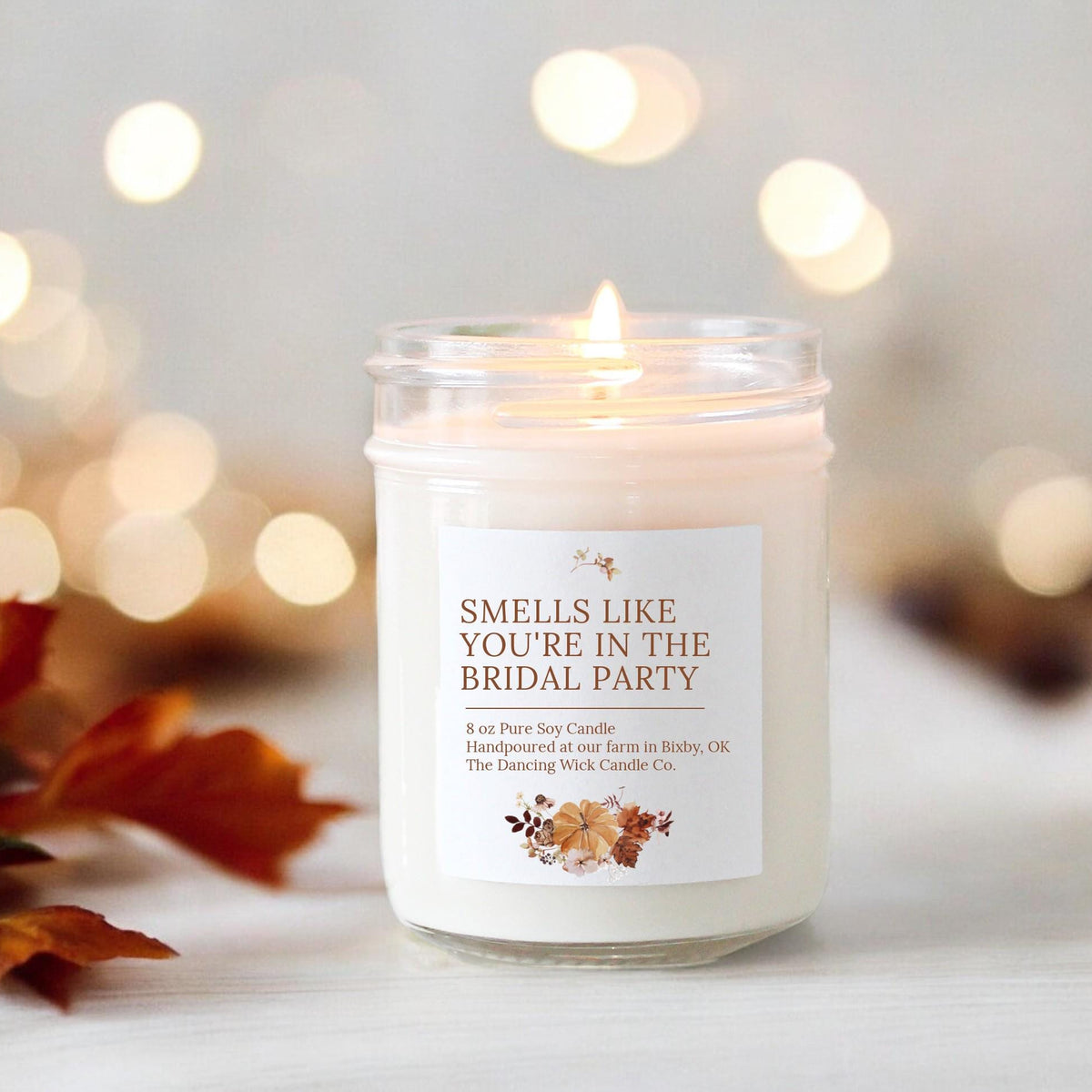Fall Bridesmaid Proposal Candle