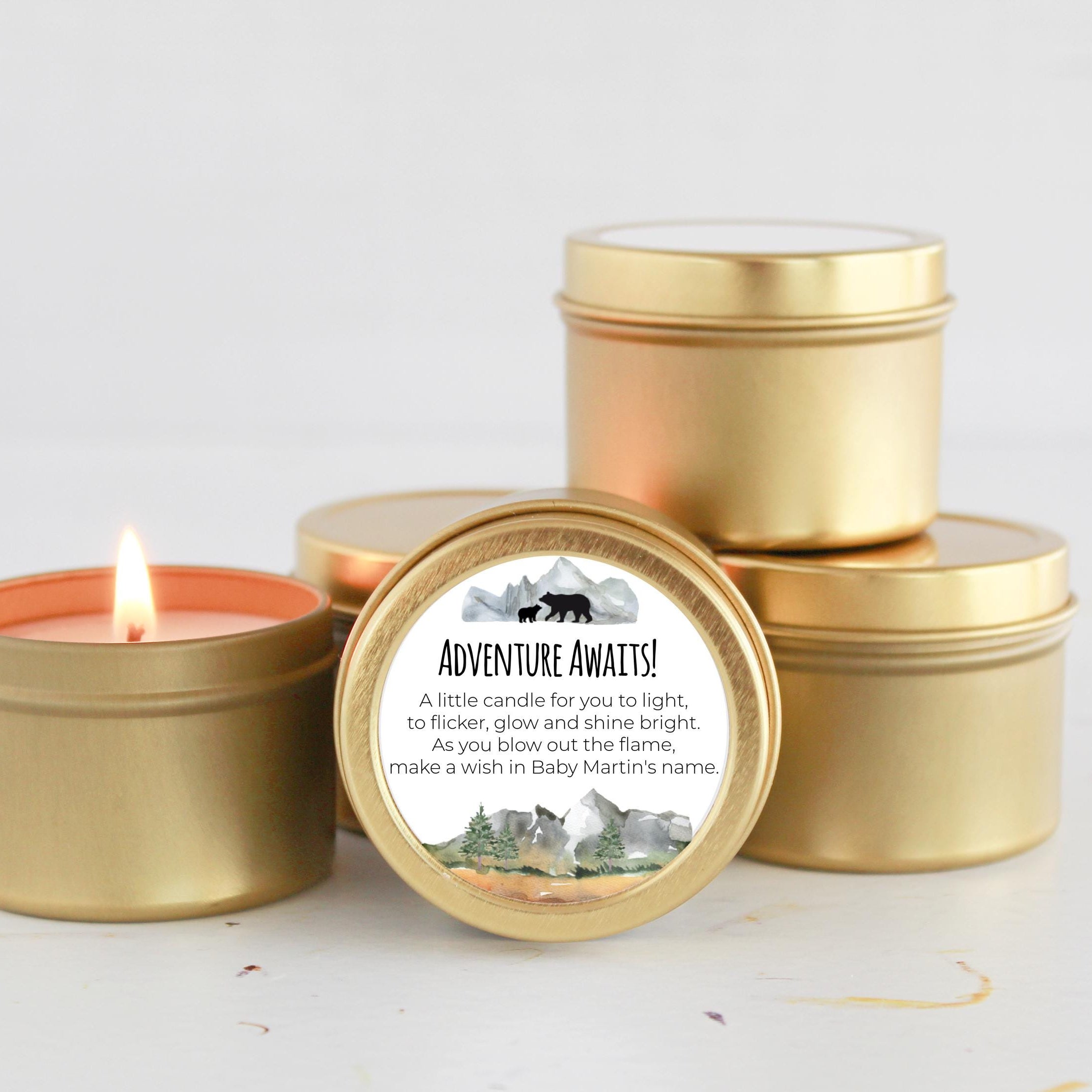 Let the Adventure Begin Baby Shower Favors Tins-Set Of 10