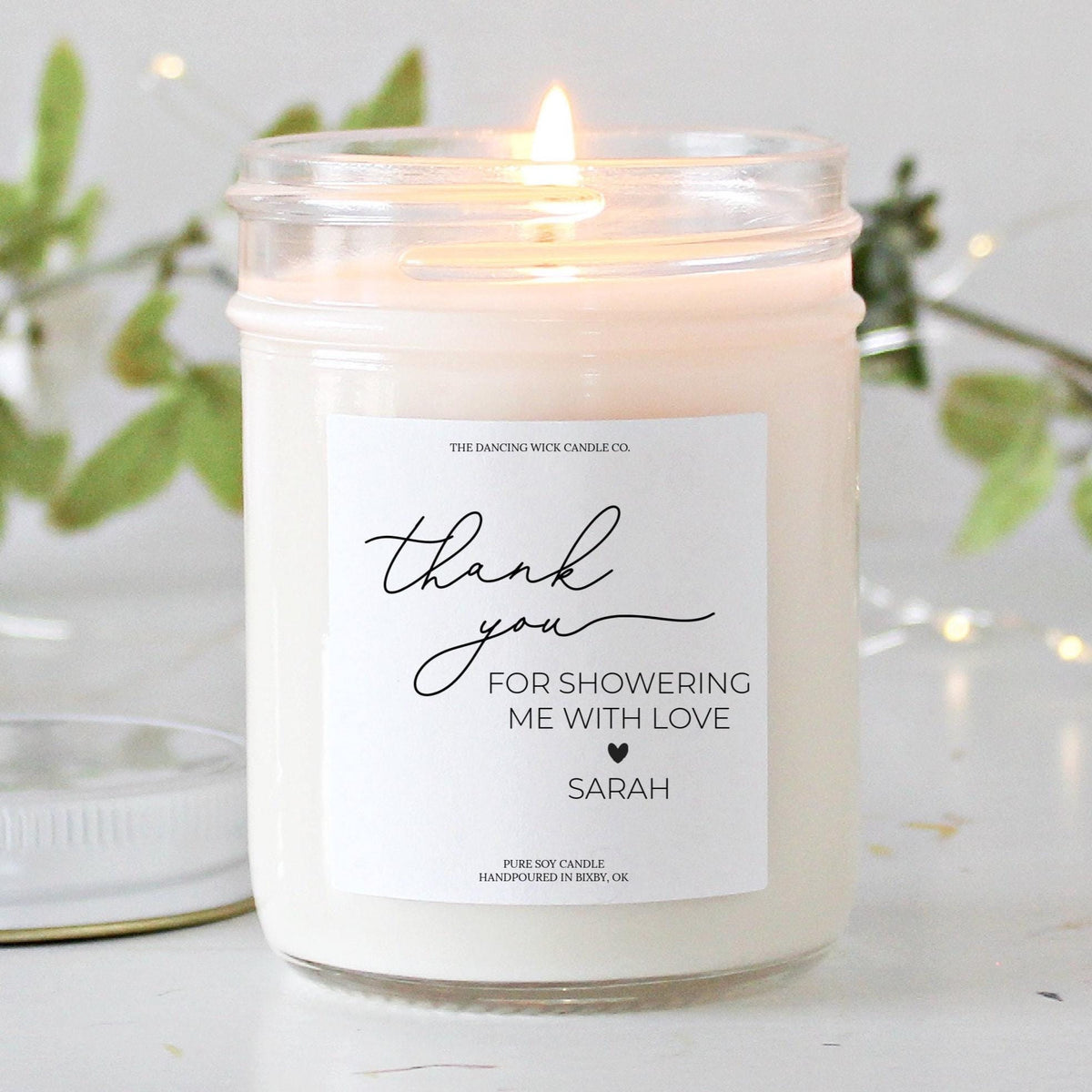 Hostess Thank You for Showering Me with Love Candle
