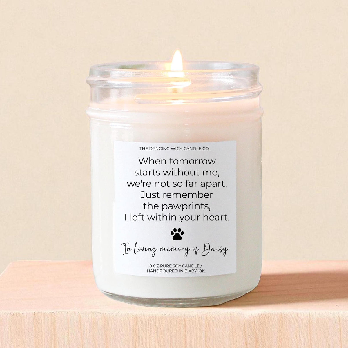 Dog Memorial Candle with Poem