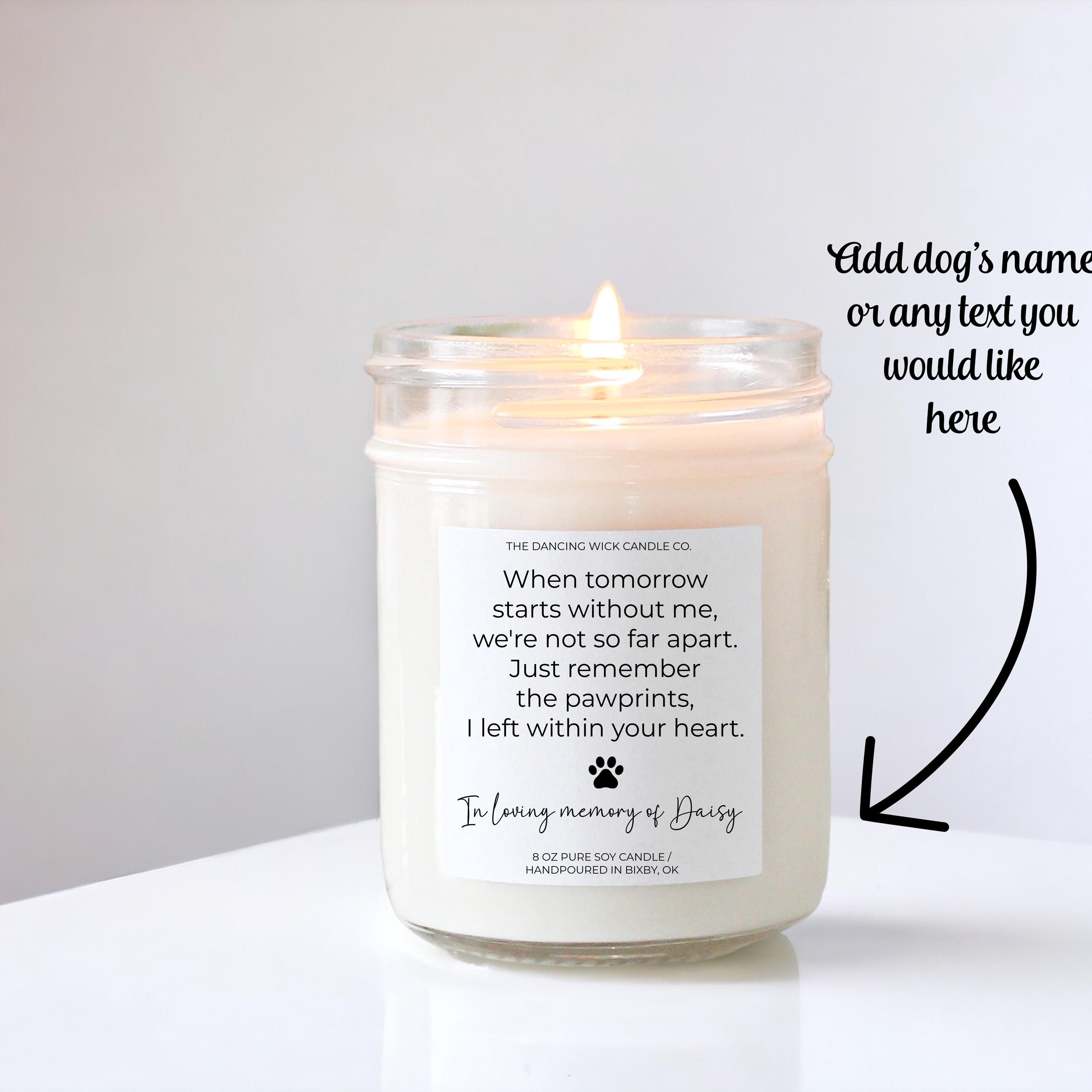 Dog Memorial Candle with Poem