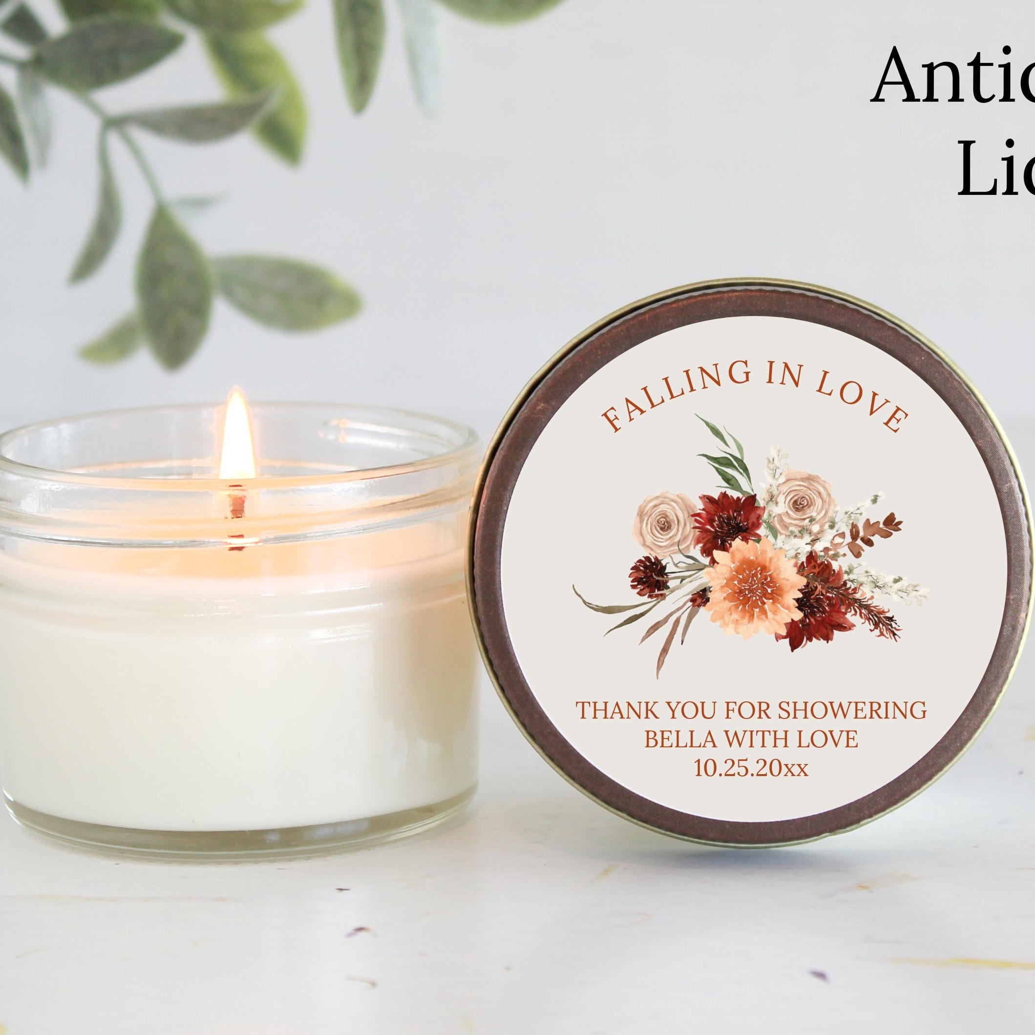 Autumn Wildflower Bridal Shower Candle Favors