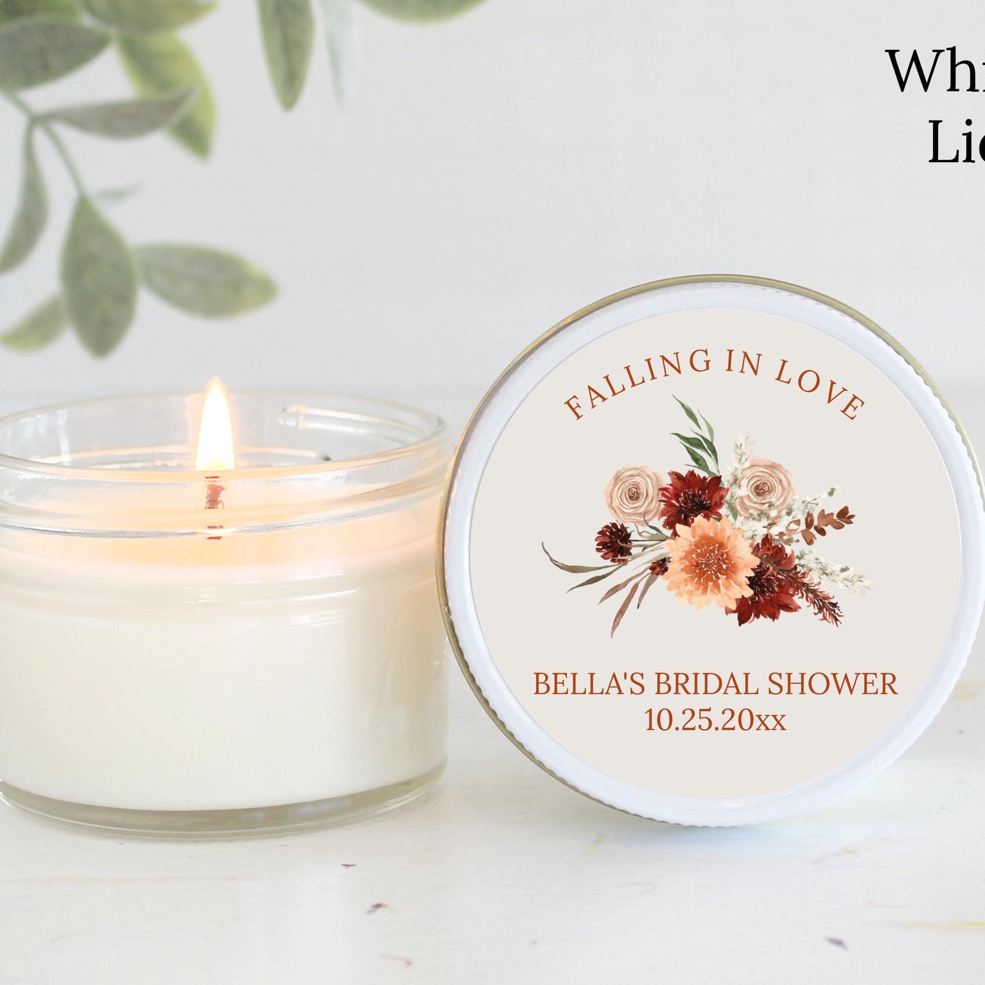 Autumn Wildflower Bridal Shower Candle Favors