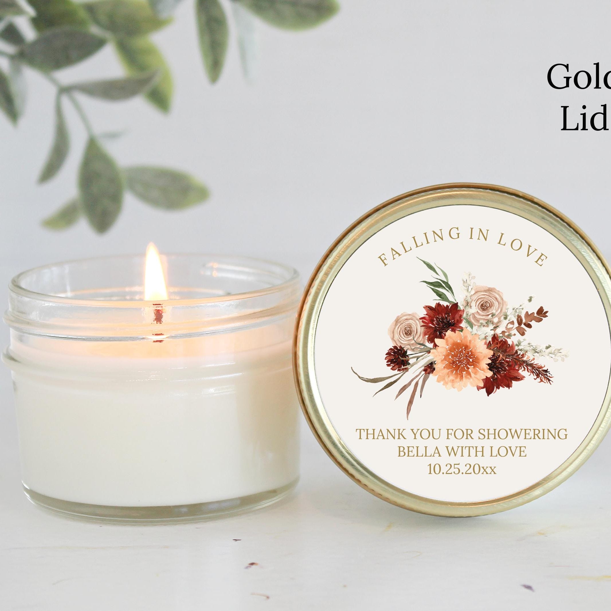 Autumn Wildflower Bridal Shower Candle Favors