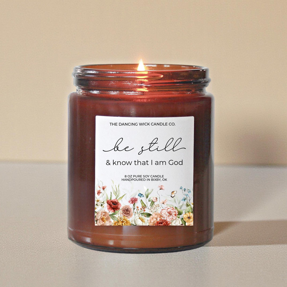 Be Still & Know That I Am God Candle Amber