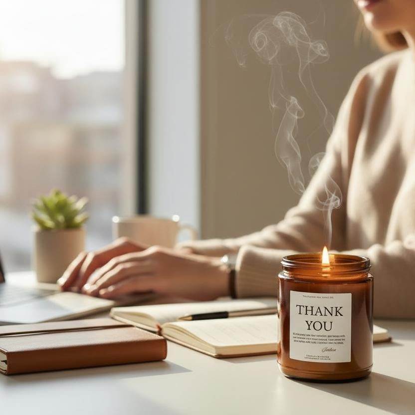Employee Appreciation Gifts Bulk, Custom Thank You Candle for Coworkers
