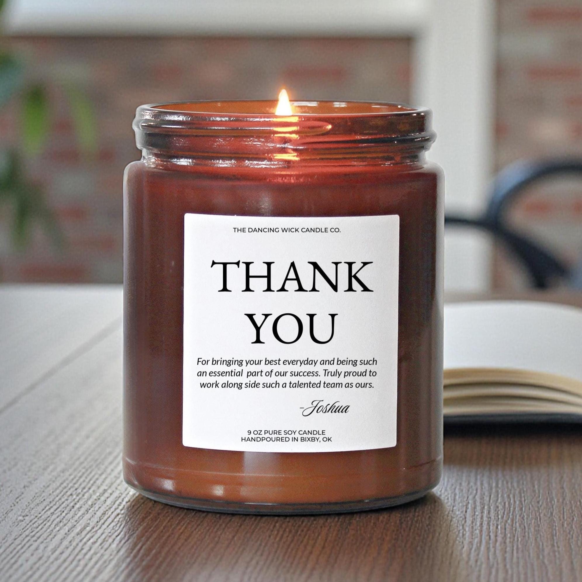 Employee Appreciation Gifts Bulk, Custom Thank You Candle for Coworkers