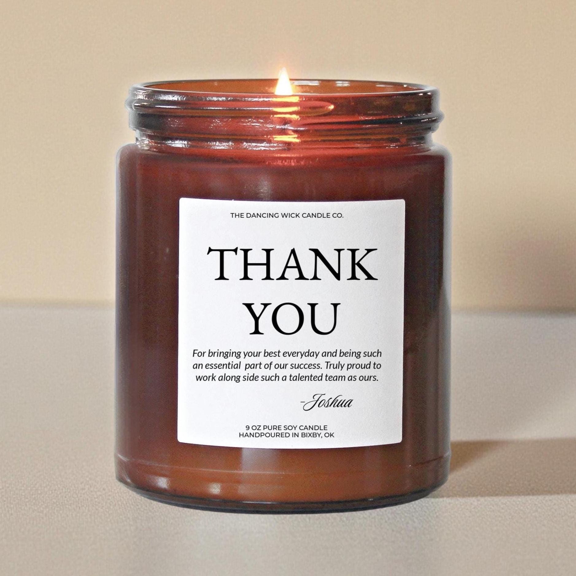 Employee Appreciation Gifts Bulk, Custom Thank You Candle for Coworkers