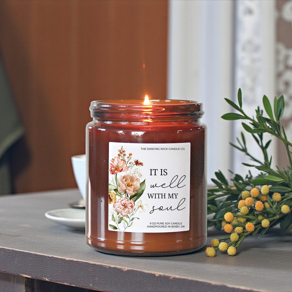 It Is Well With My Soul Candle Amber