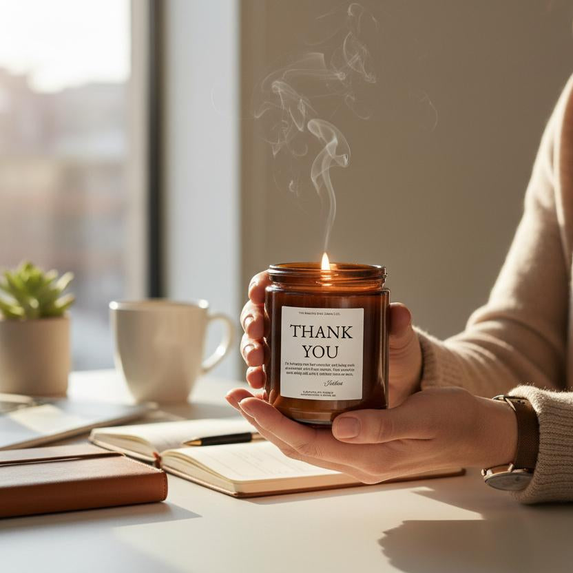Employee Appreciation Gifts Bulk, Custom Thank You Candle for Coworkers