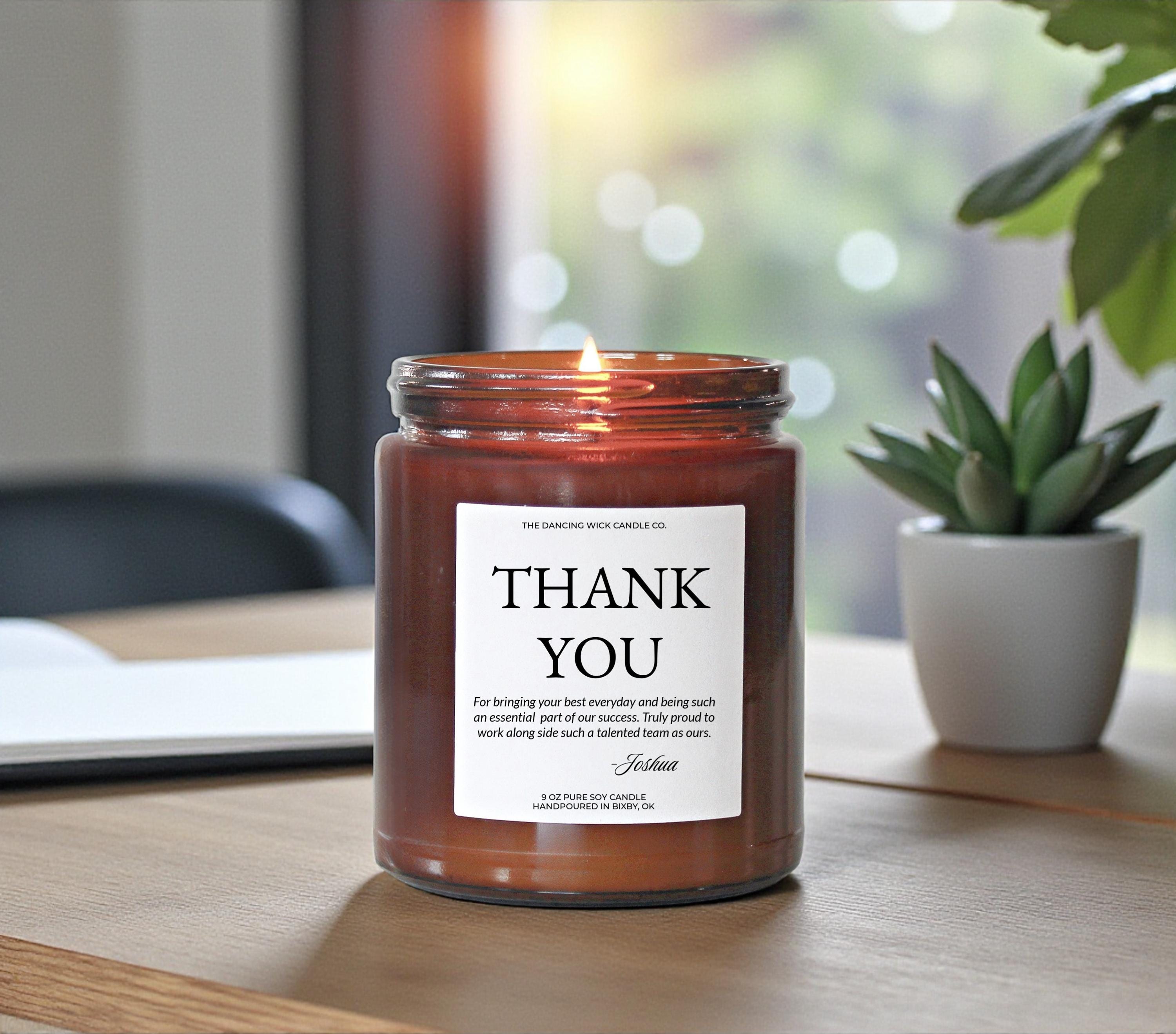 Employee Appreciation Gifts Bulk, Custom Thank You Candle for Coworkers