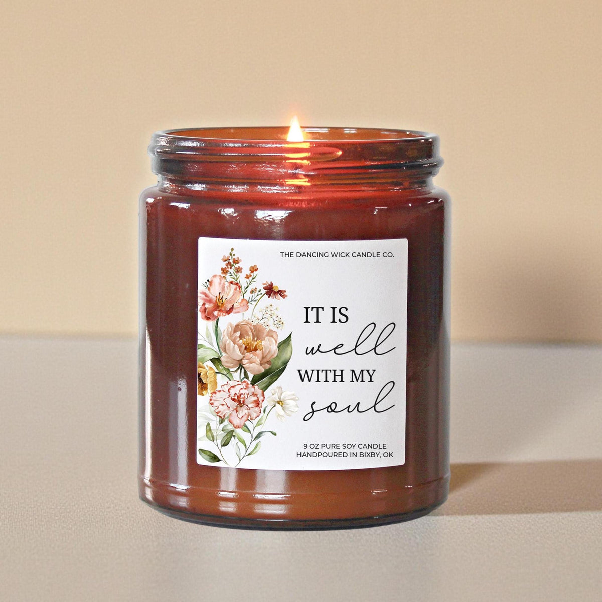 It Is Well With My Soul Candle Amber