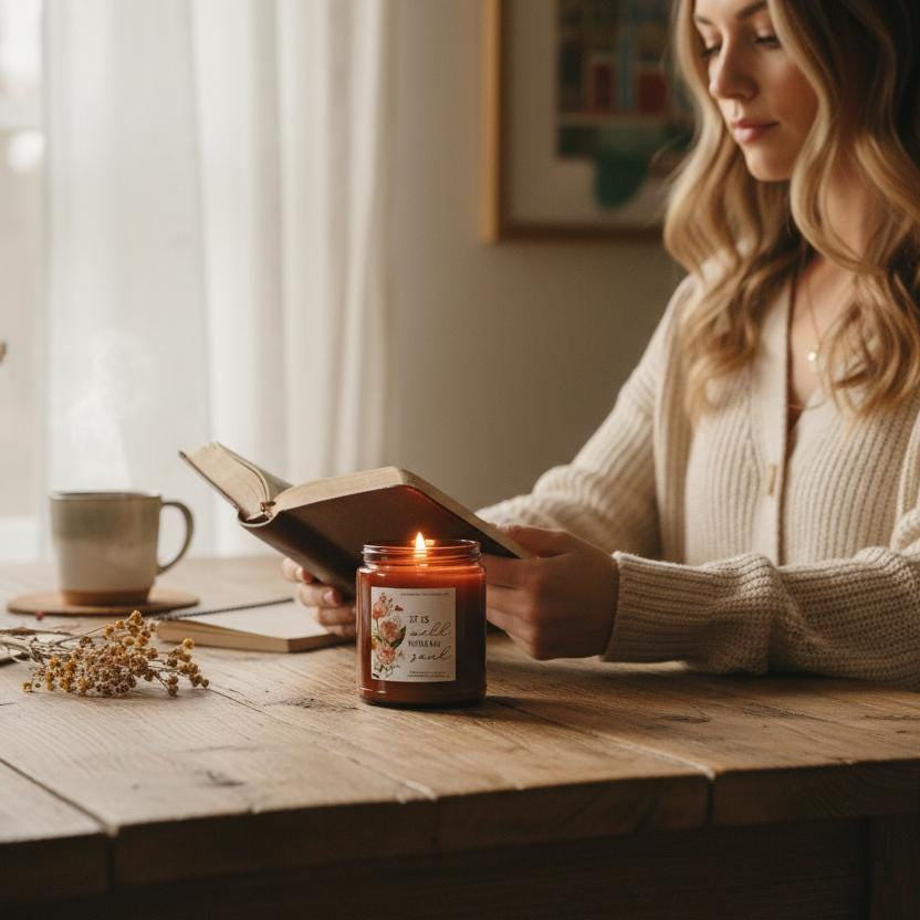 It Is Well With My Soul Candle Amber