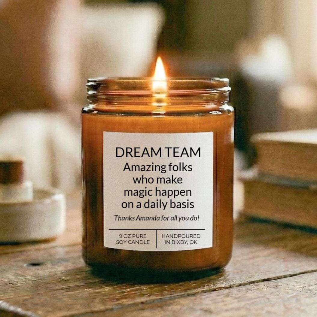 Custom Dream Team Candle Amber