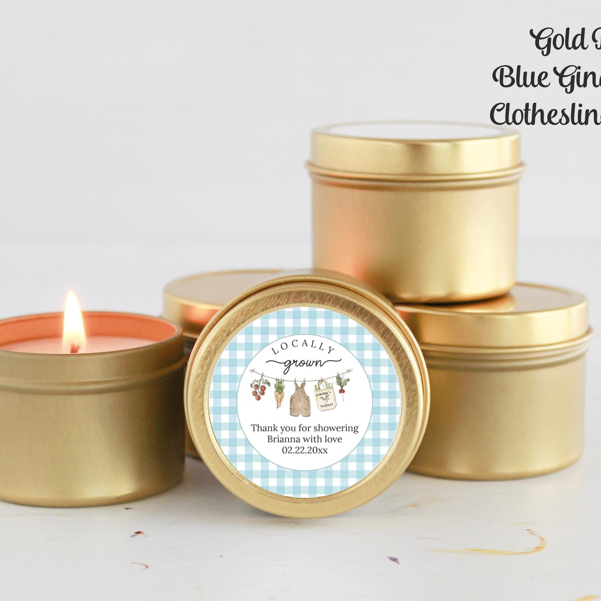 Locally Grown Baby Shower Candle Favors | Little Sprout Theme | Custom Party Favors | Bulk Set of 10 for Guests