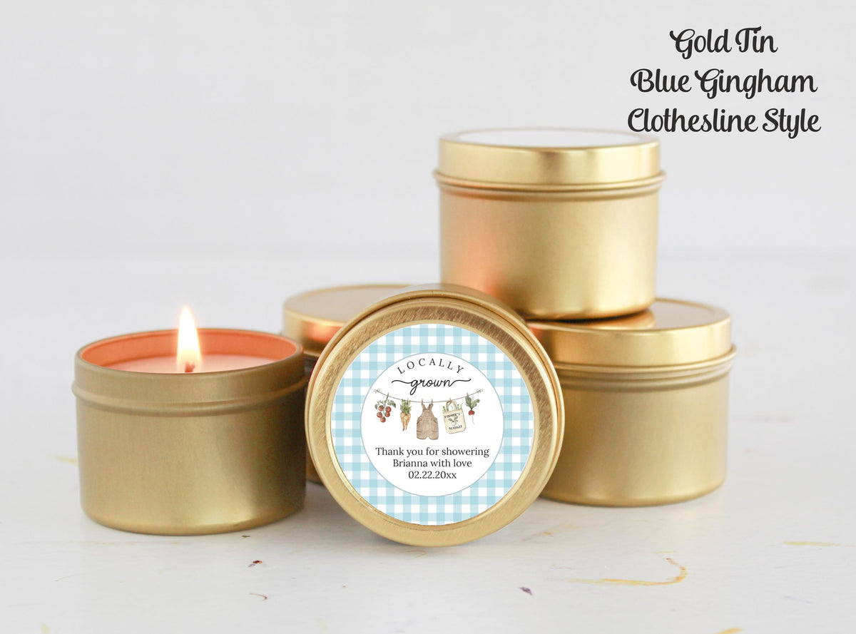 Locally Grown Baby Shower Candle Favors | Little Sprout Theme | Custom Party Favors | Bulk Set of 10 for Guests