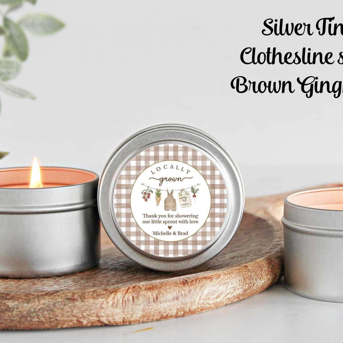 Locally Grown Baby Shower Candle Favors | Little Sprout Theme | Custom Party Favors | Bulk Set of 10 for Guests
