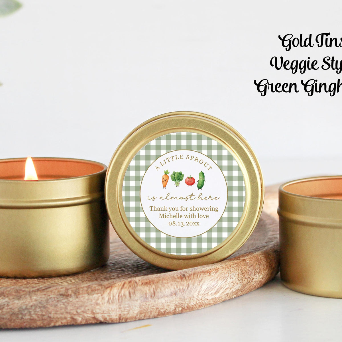 Locally Grown Baby Shower Candle Favors | Little Sprout Theme | Custom Party Favors | Bulk Set of 10 for Guests