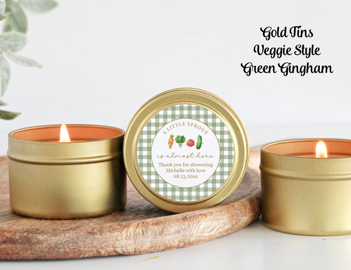 Locally Grown Baby Shower Candle Favors | Little Sprout Theme | Custom Party Favors | Bulk Set of 10 for Guests