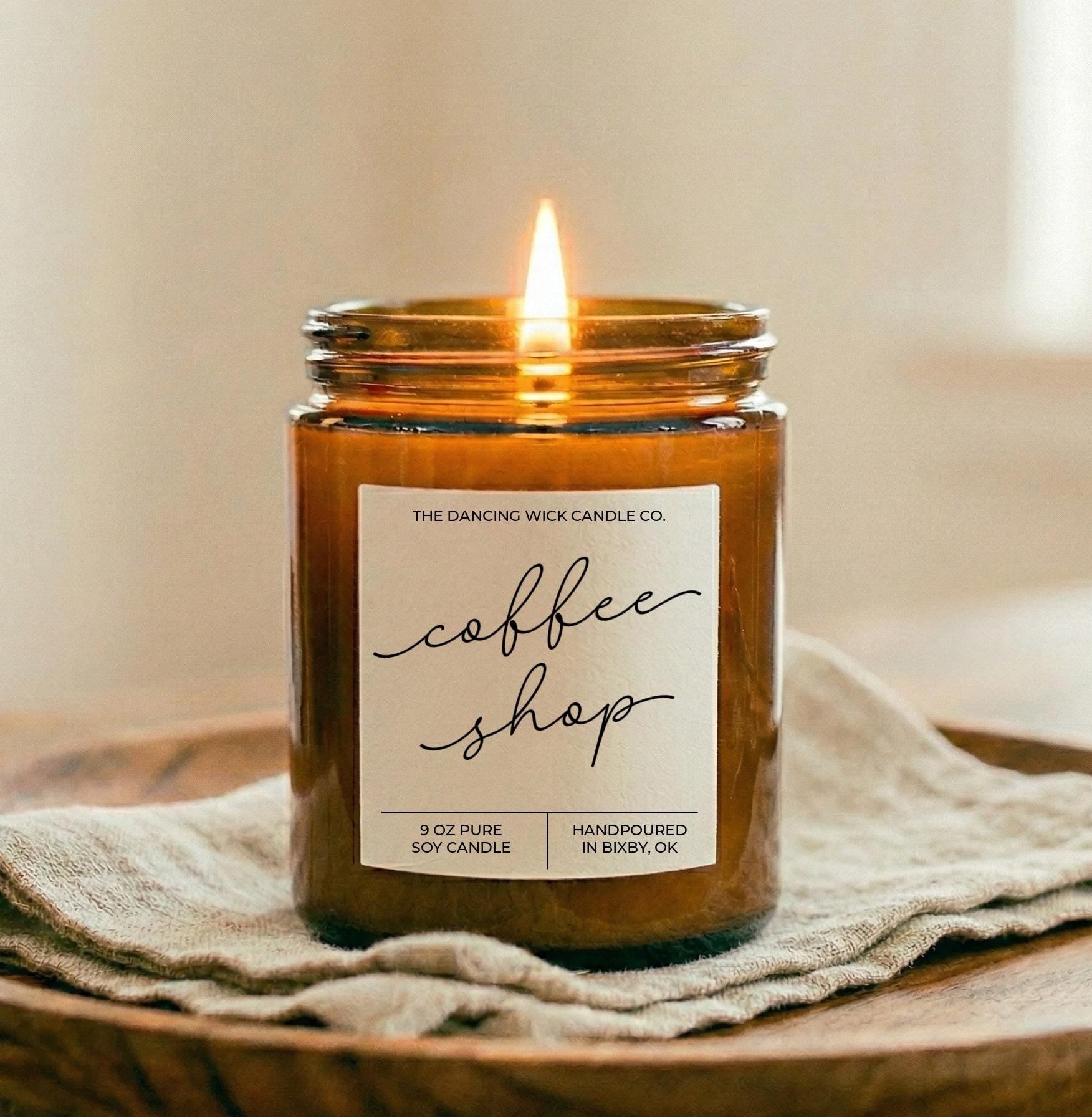 Coffee Shop Morning Latte Scented Candle, Cozy Cafe Soy Candle, Coffee Lover Gift
