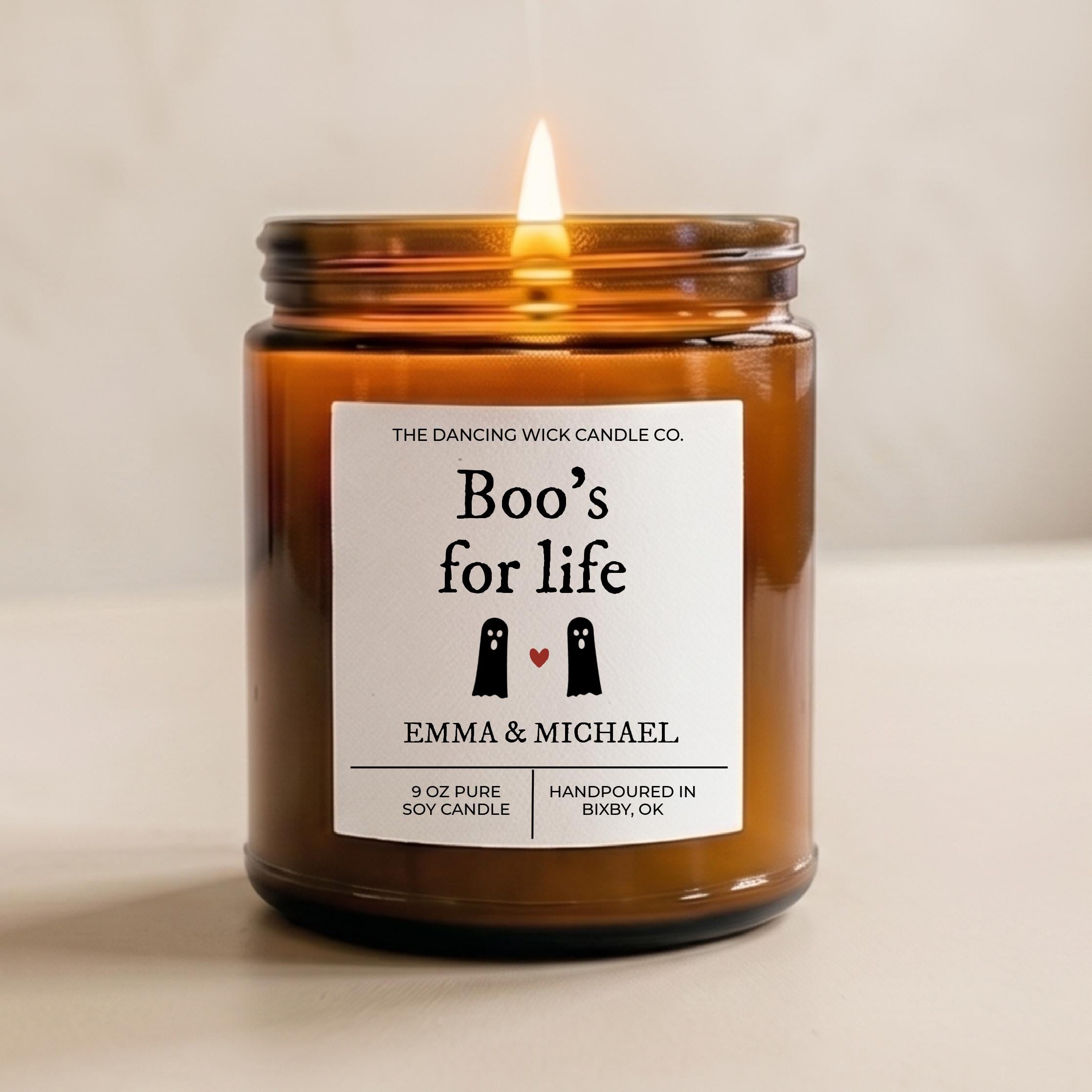 Boos for Life Personalized Halloween Candle | You’re My Boo Gift for Couples & Best Friends | Fall Scented Candle