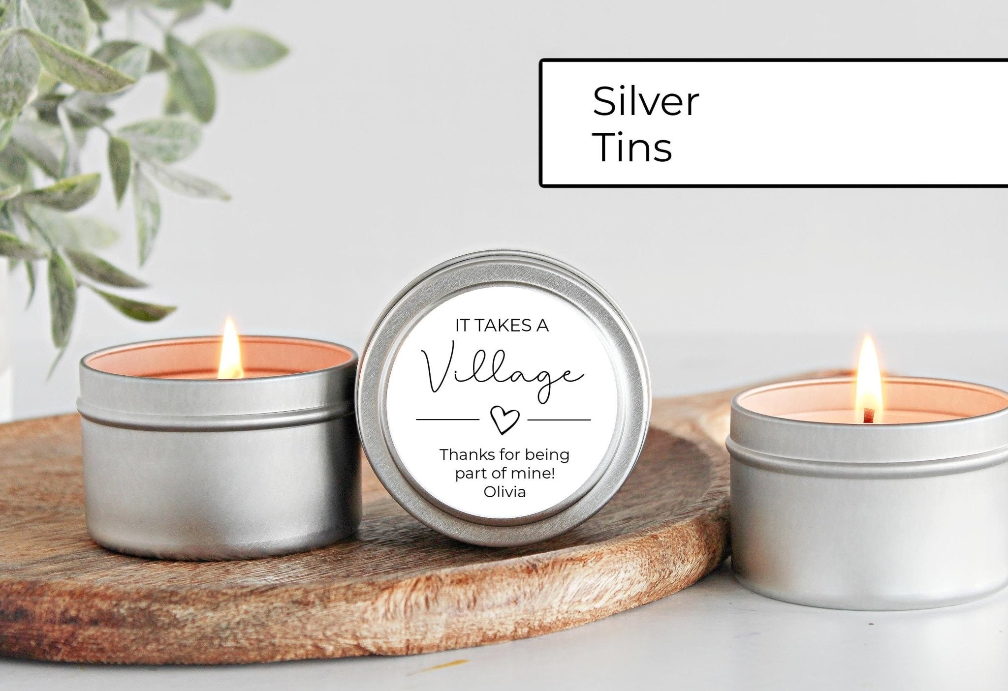 It Takes a Village Candle Favors Tins - The Dancing Wick