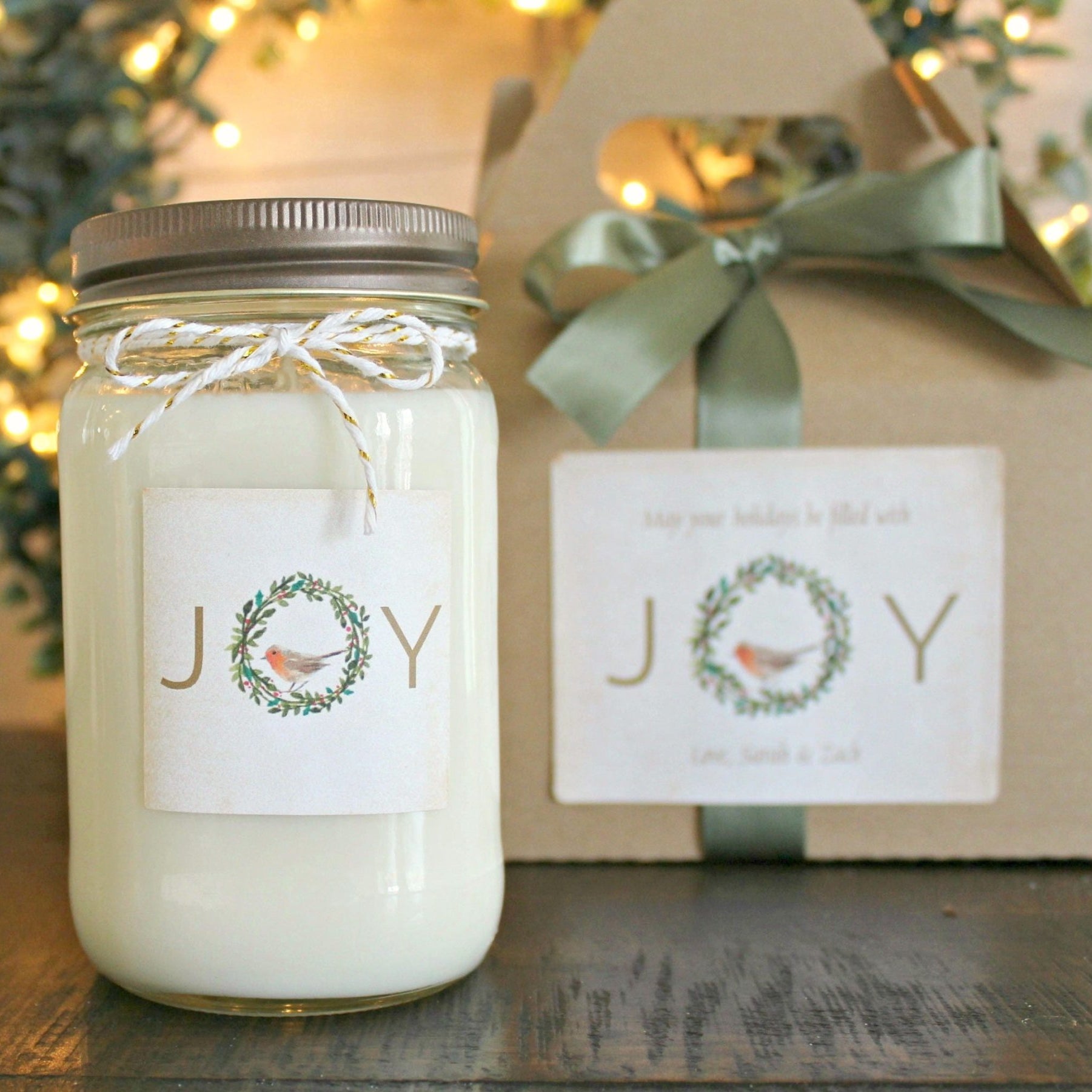 Joy Christmas Candle - The Dancing Wick