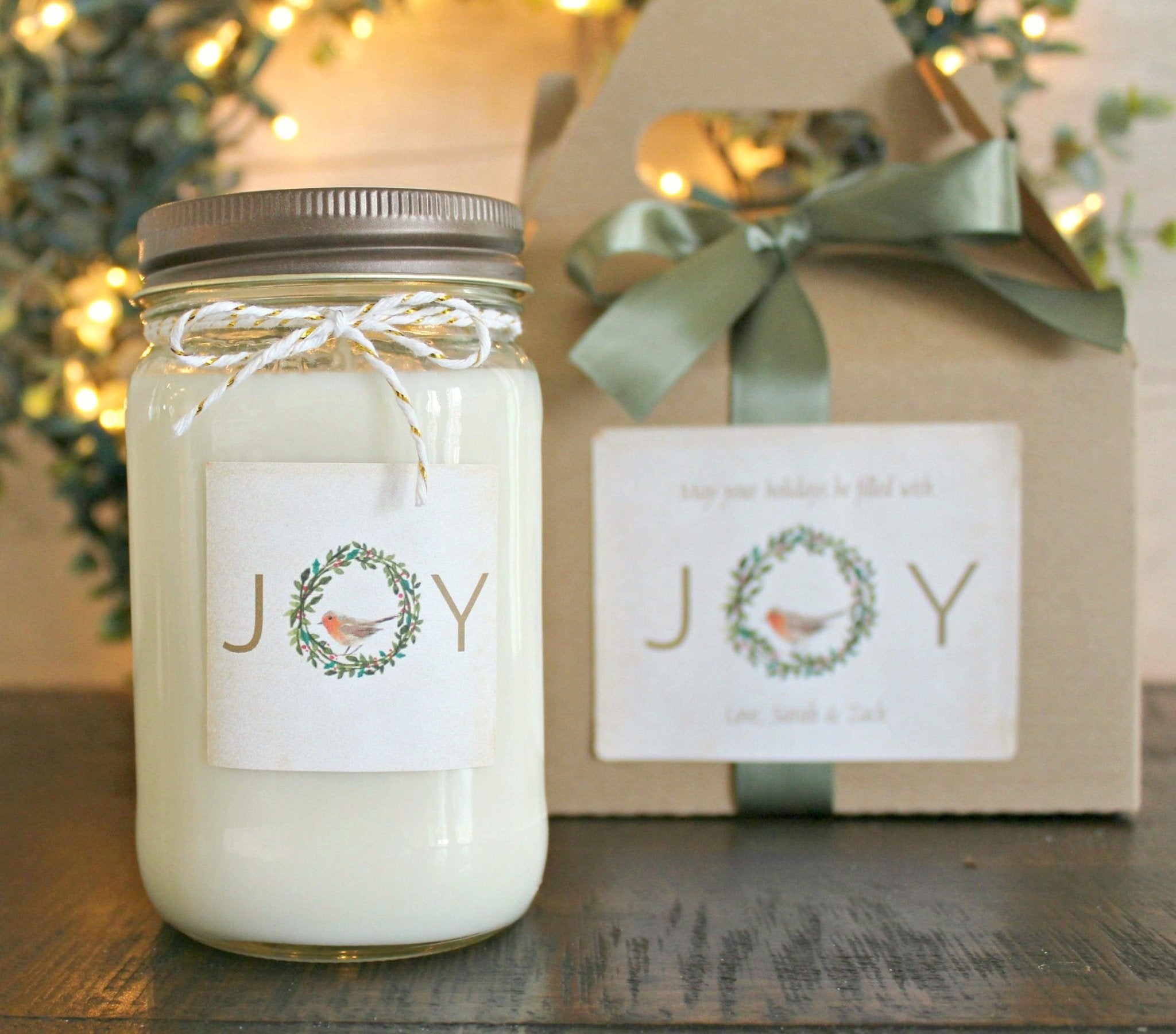 Joy Christmas Candle - The Dancing Wick