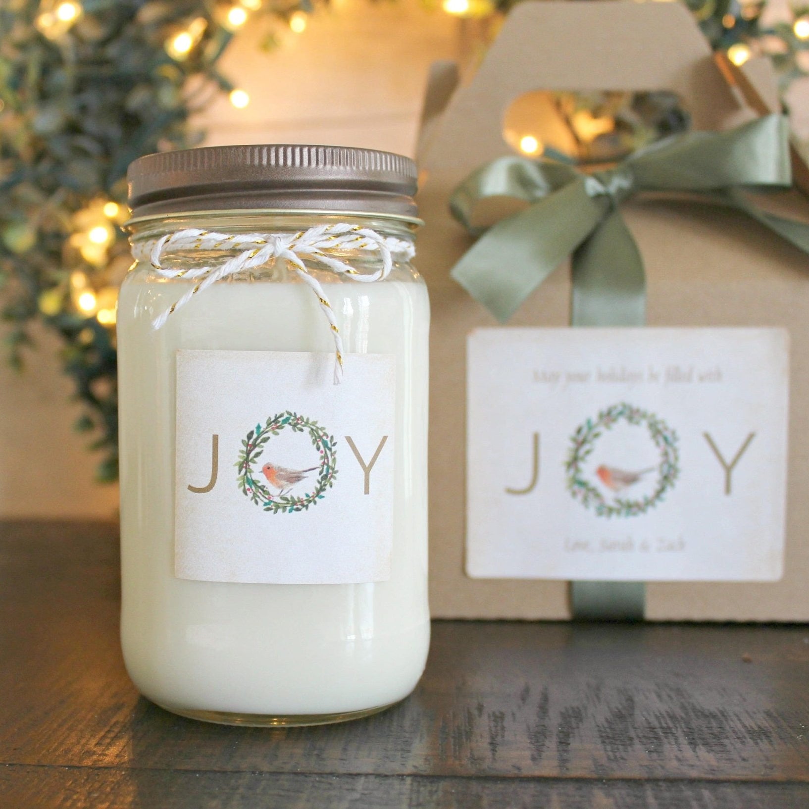 Joy Christmas Candle - The Dancing Wick