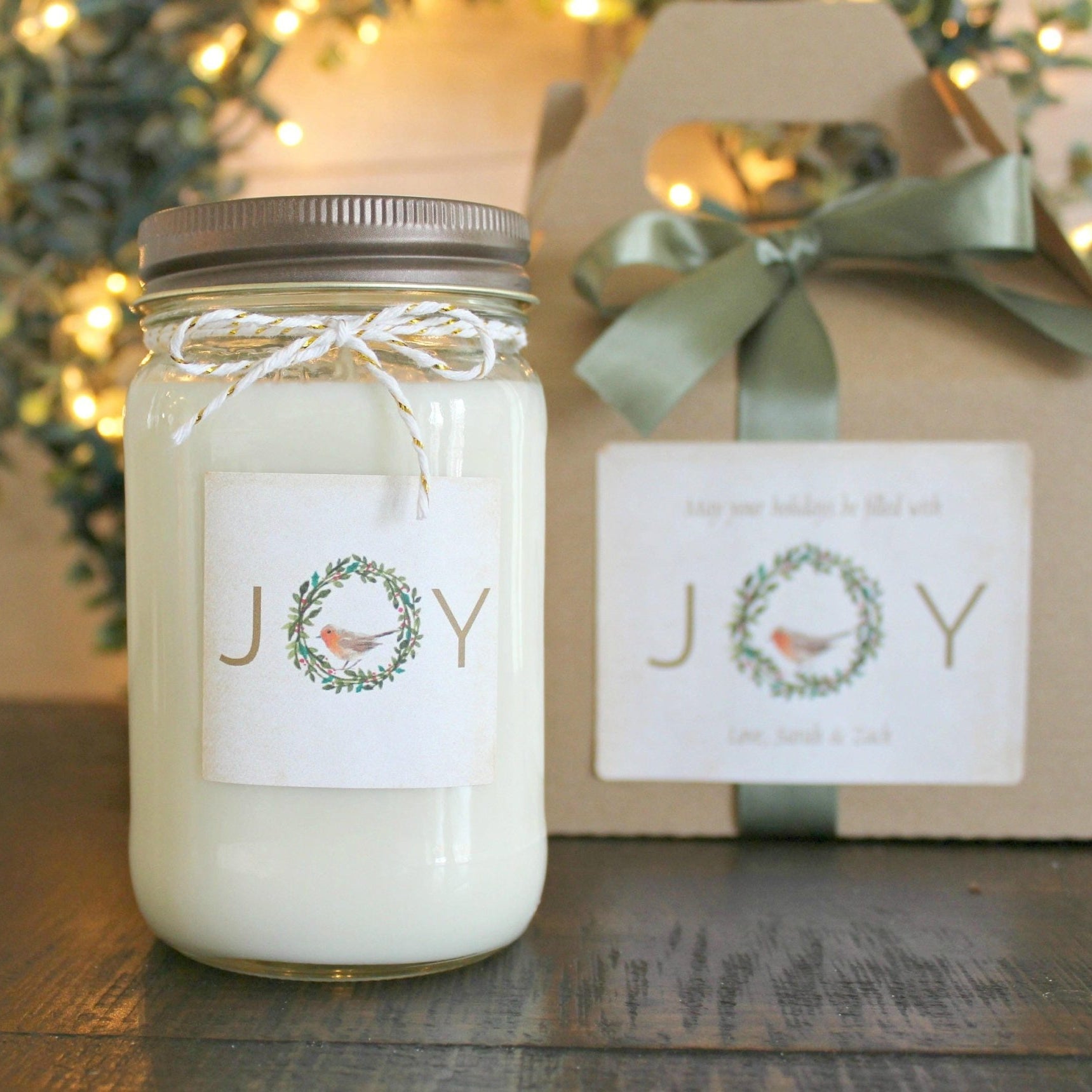 Joy Christmas Candle - The Dancing Wick