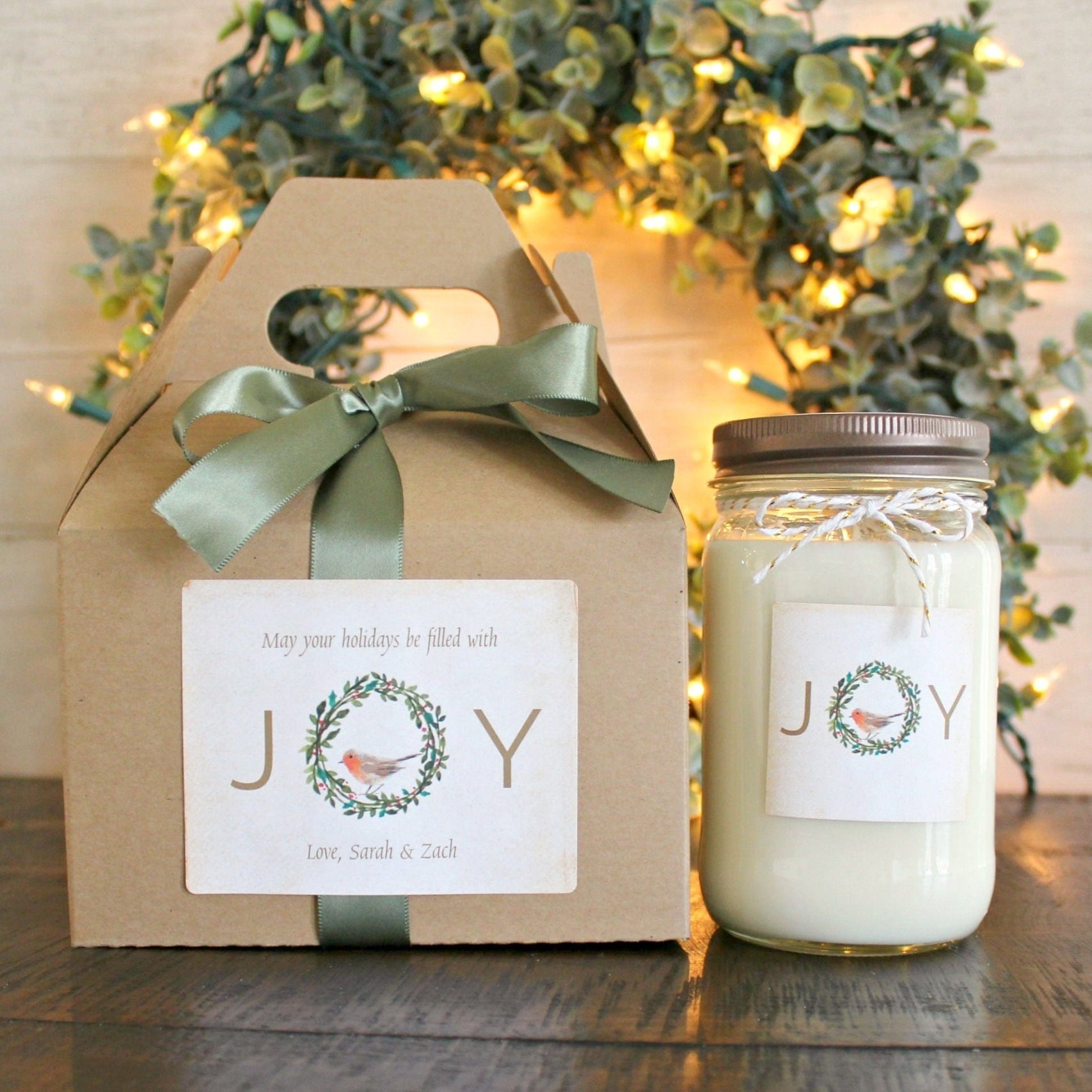 Joy Christmas Candle - The Dancing Wick
