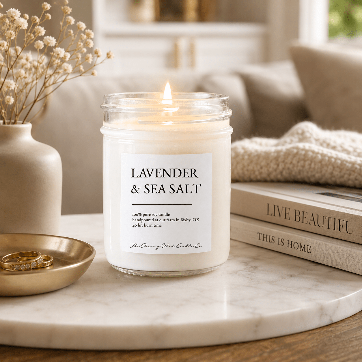Lavender & Sea Salt - TDW Signature Candle - The Dancing Wick