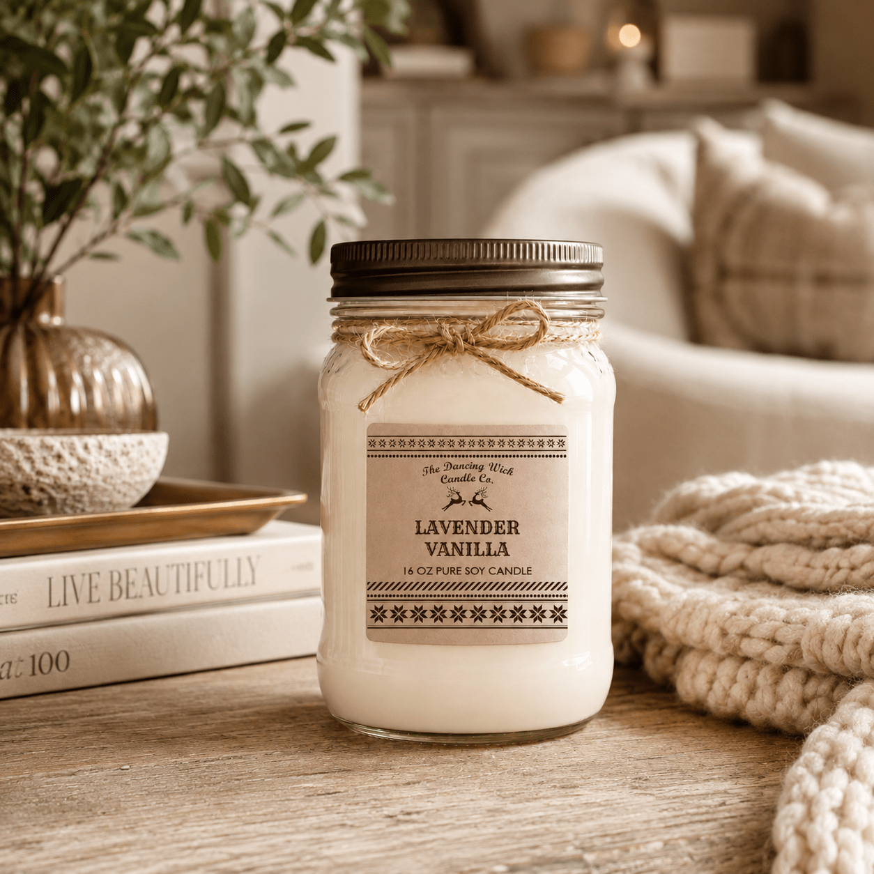 Lavender Vanilla - Kraft Winter Candle - The Dancing Wick