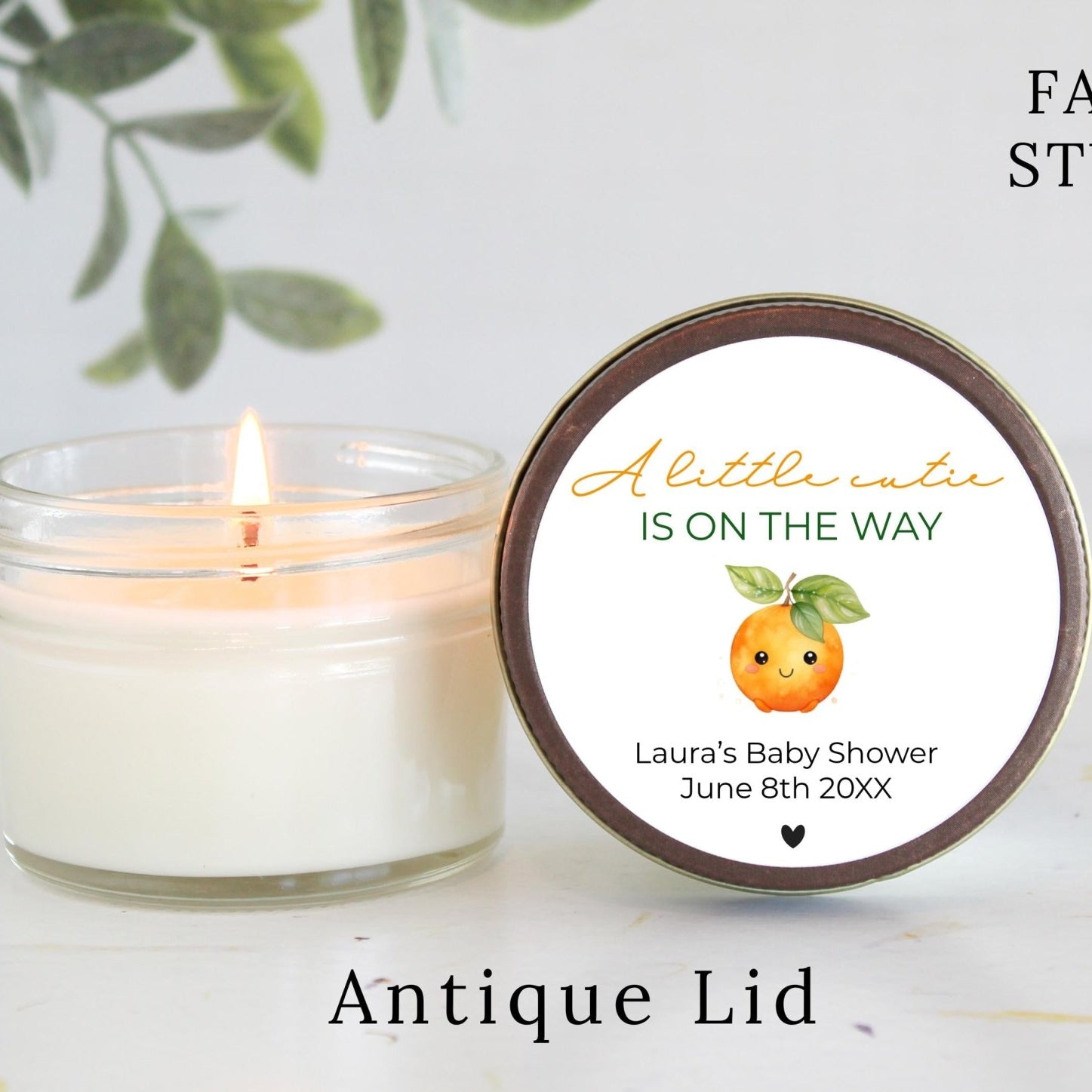 Little Cutie Personalized Baby Shower Favors: 4 oz Soy Candle - The Dancing Wick