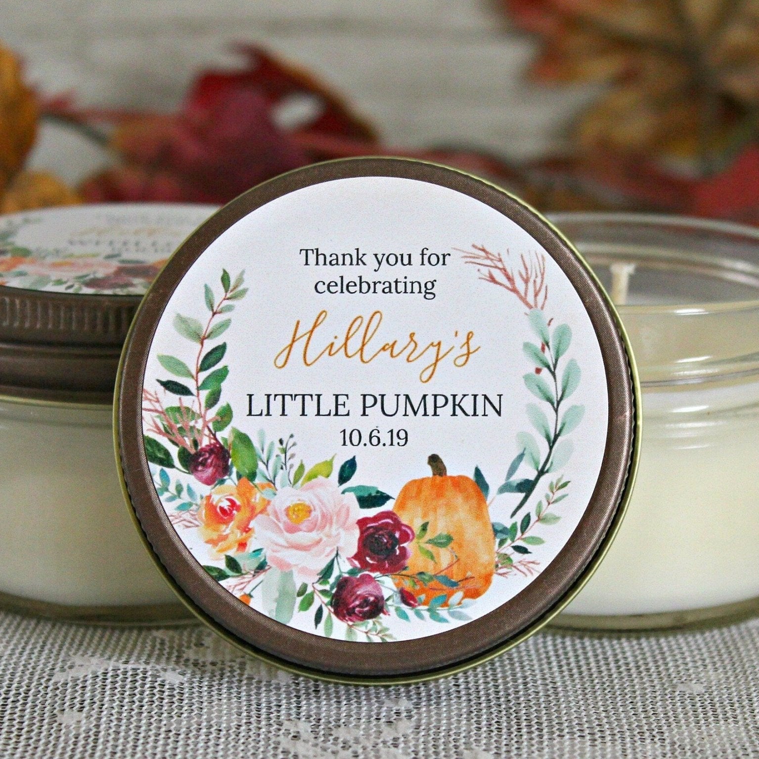Little Pumpkin Baby Shower Favor - The Dancing Wick