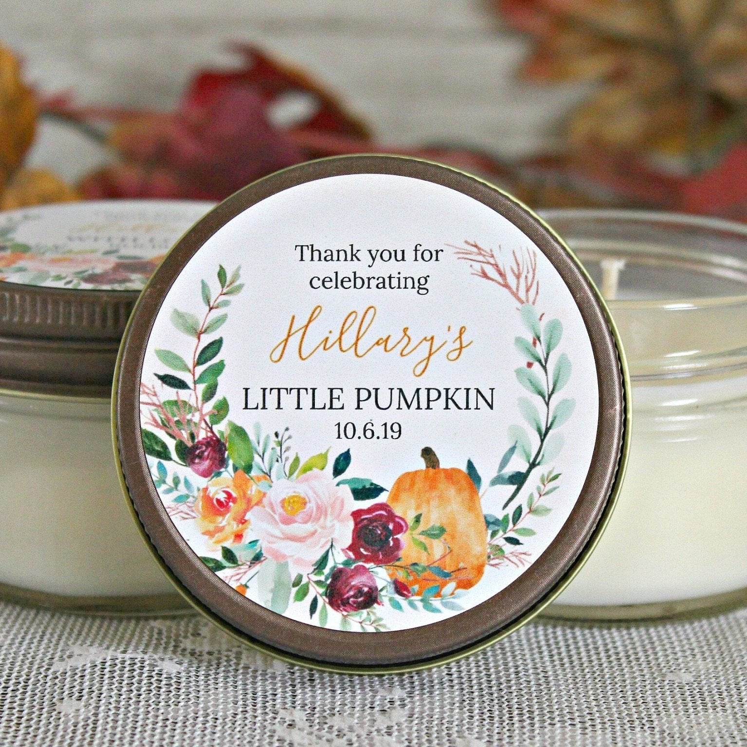 Little Pumpkin Baby Shower Favor - The Dancing Wick