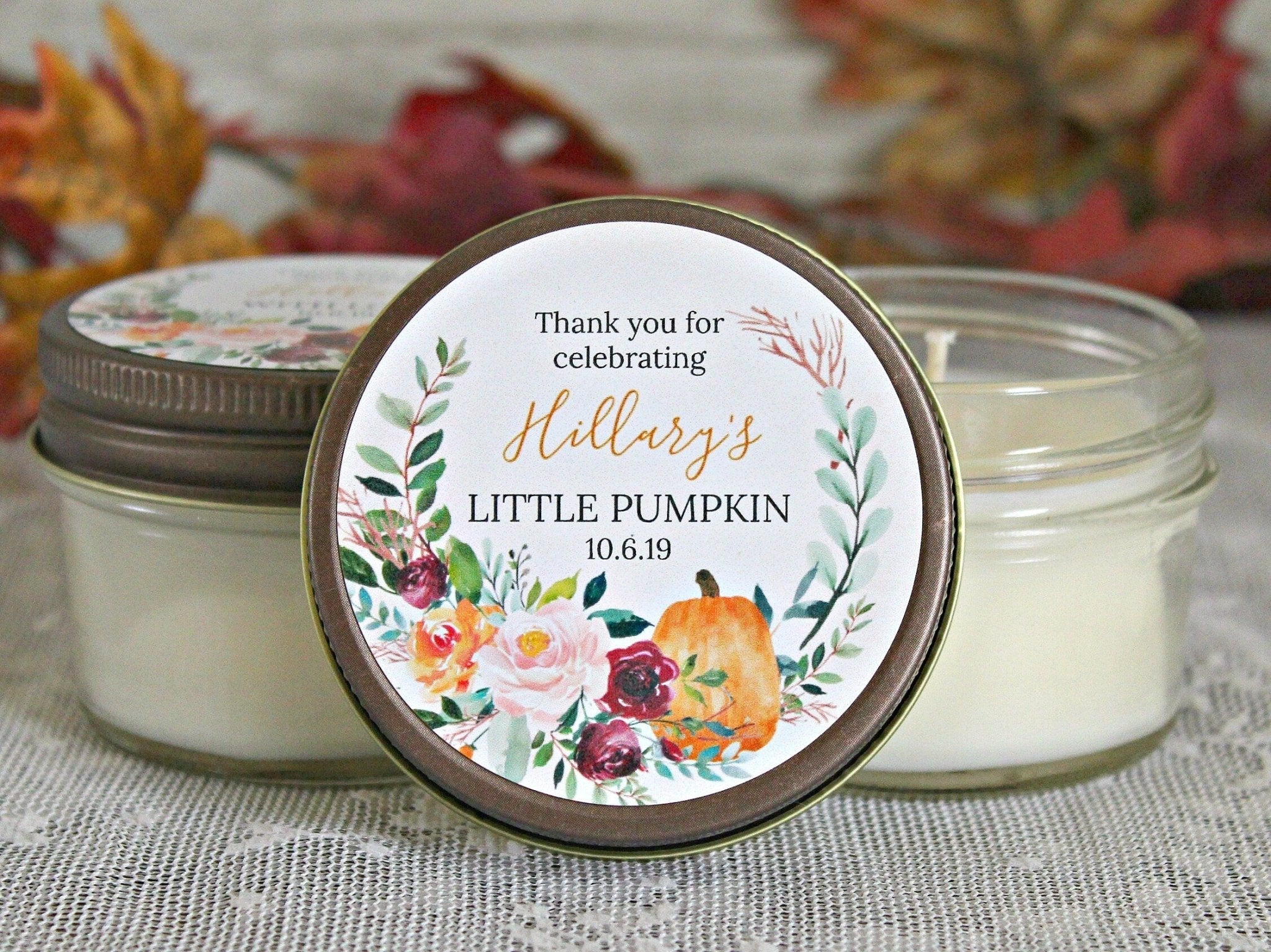 Little Pumpkin Baby Shower Favor - The Dancing Wick