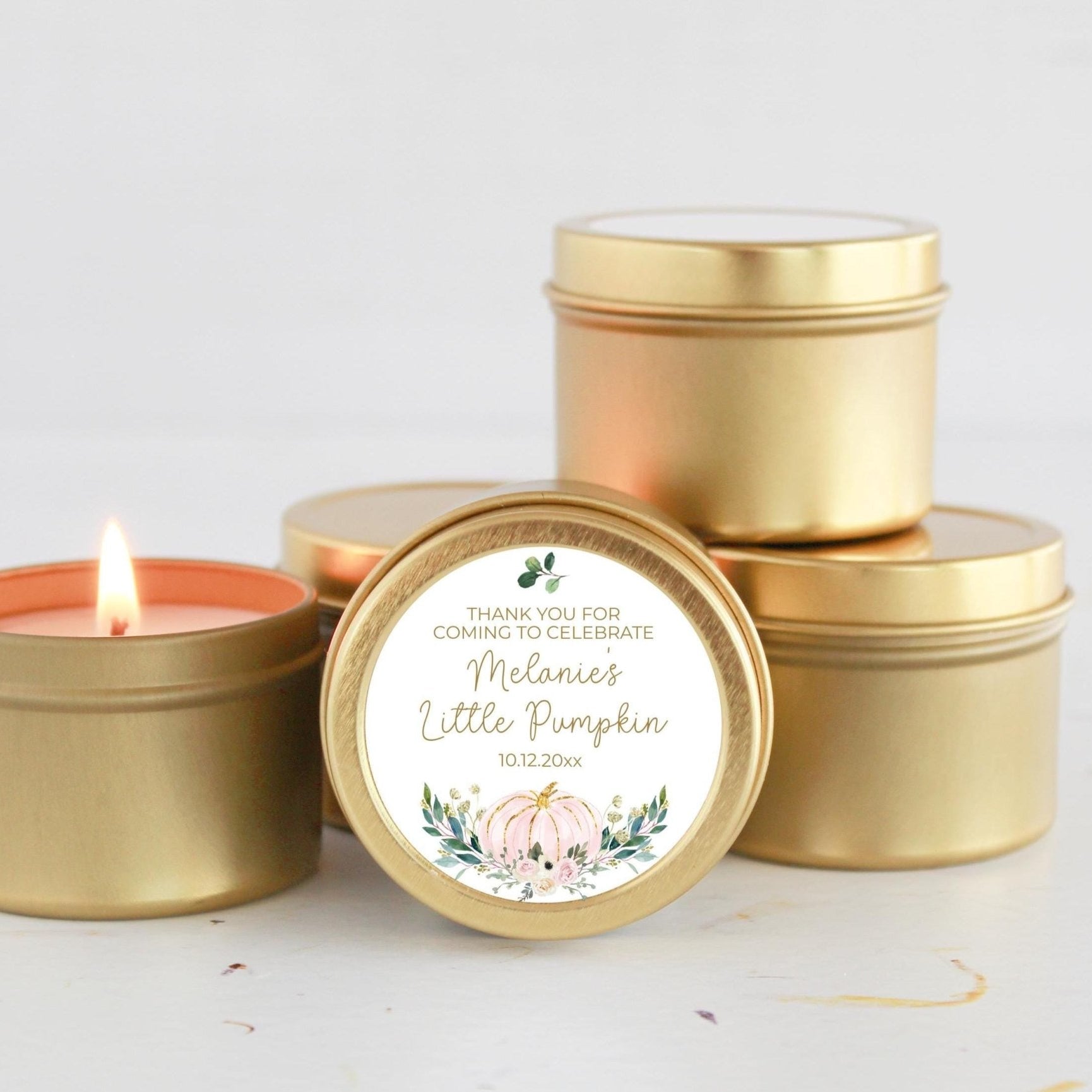 Little Pumpkin Party Tins - Set of 10 - The Dancing Wick